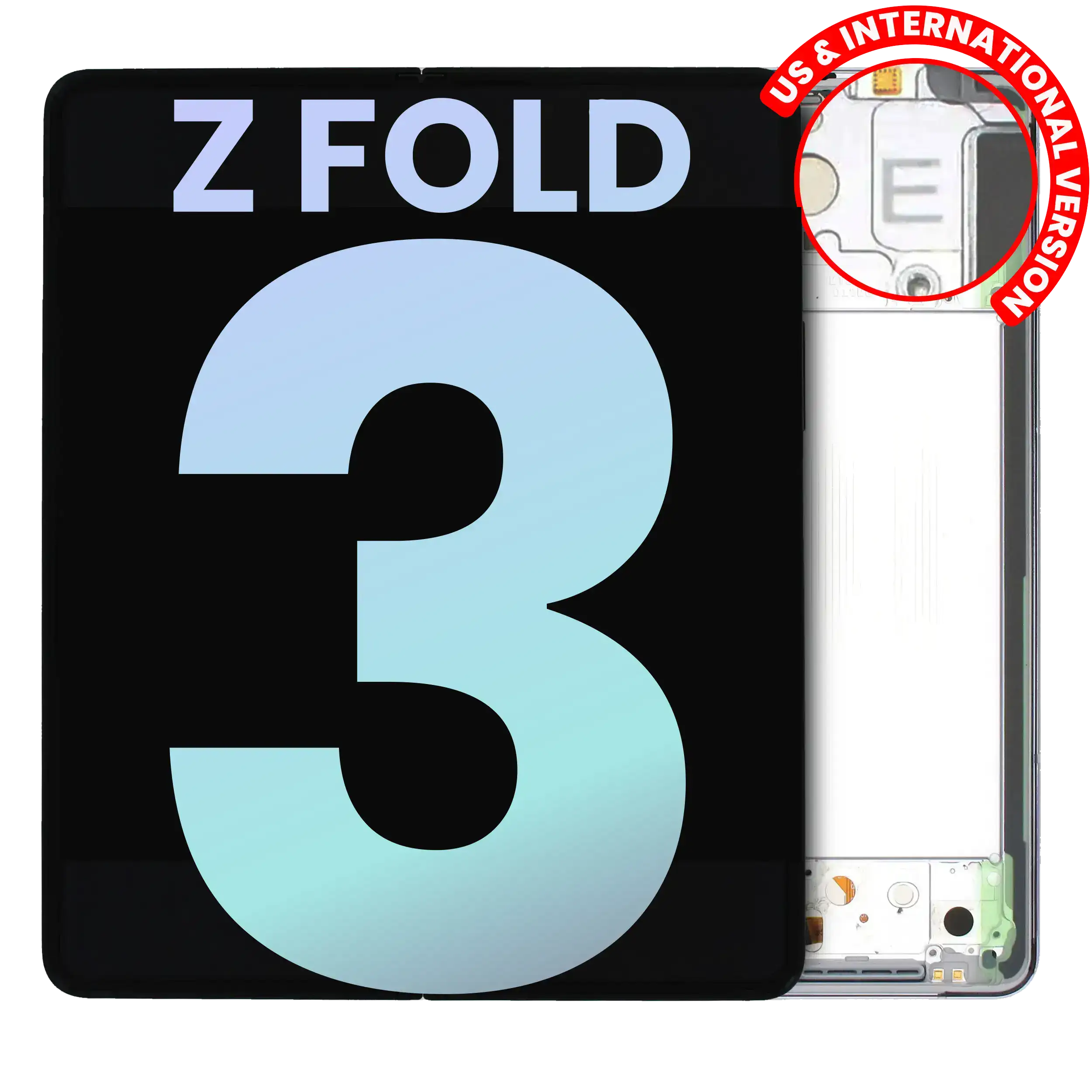 Inner Oled Assembly With Frame Compatible For Samsung Galaxy Z Fold 3 5G (Us & International) (Service Pack) (Phantom Silver)