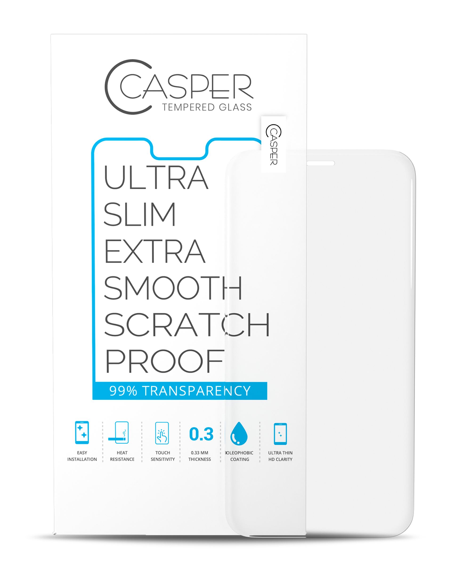 Casper Screen Protector Compatible For Iphone 12 Mini (Case Friendly) (100 Pack) (Clear)