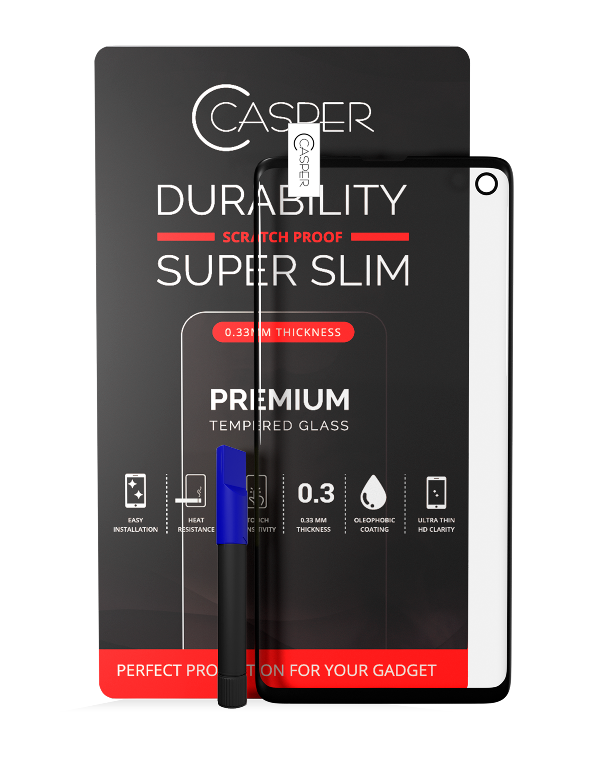 Casper Uv Screen Protector With Glue Compatible For Samsung Galaxy S10 (Case Friendly) (Retail Pack)
