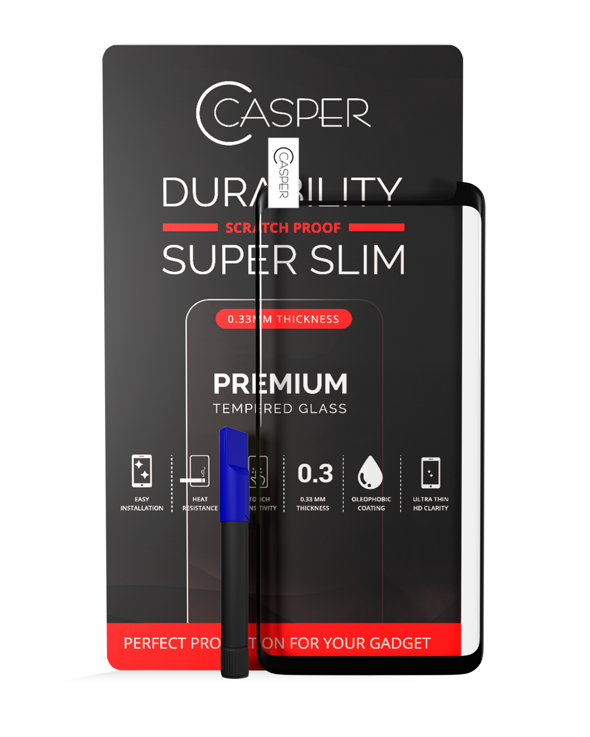 Casper Uv Screen Protector With Glue Compatible For Samsung Galaxy S9 (Case Friendly) (Retail Pack)