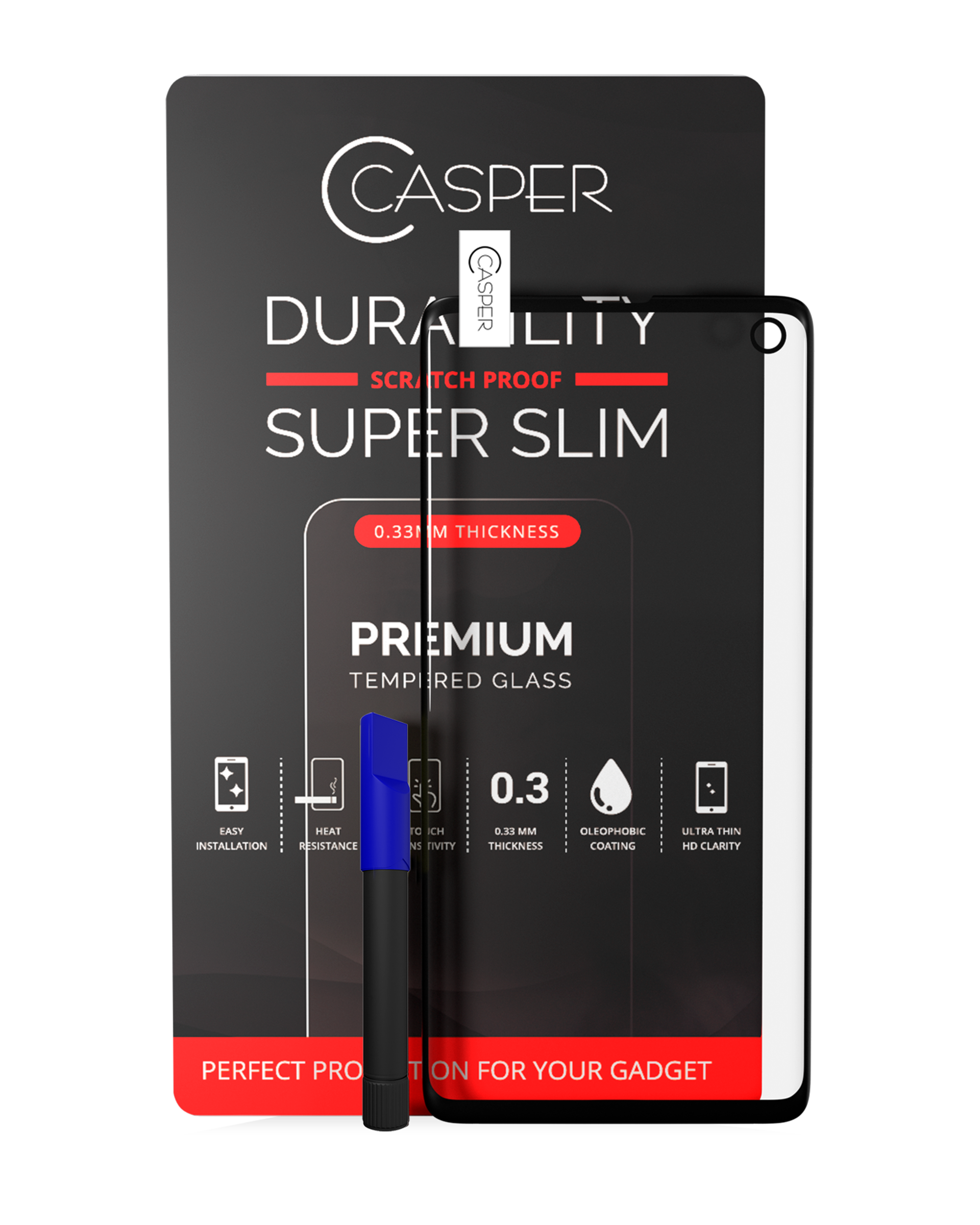 Casper Uv Screen Protector With Glue Compatible For Samsung Galaxy S9 Plus (Case Friendly) (Retail Pack)
