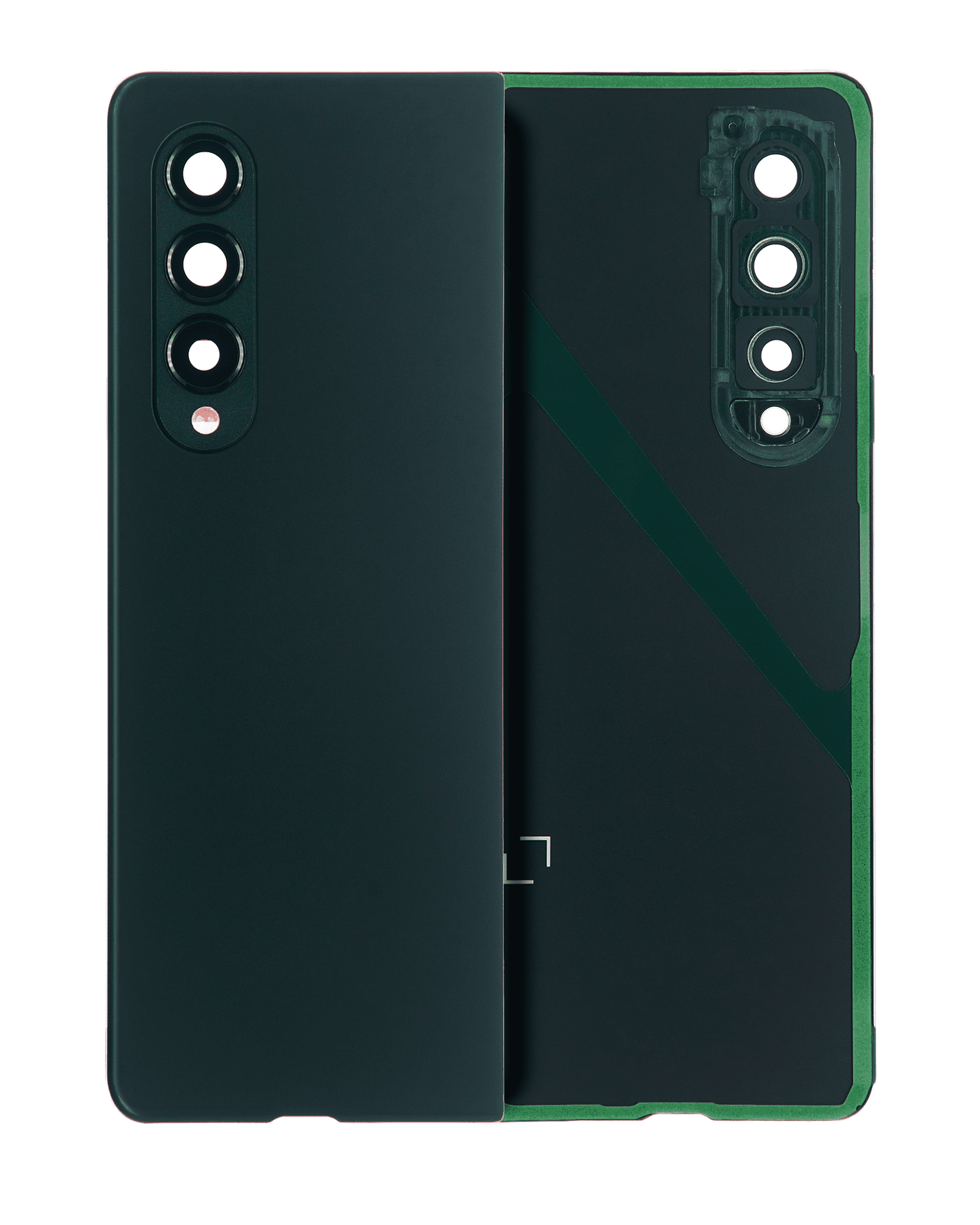 Back Cover Glass With Camera Lens Compatible For Samsung Galaxy Z Fold 3 5G (Premium) (Phantom Black)