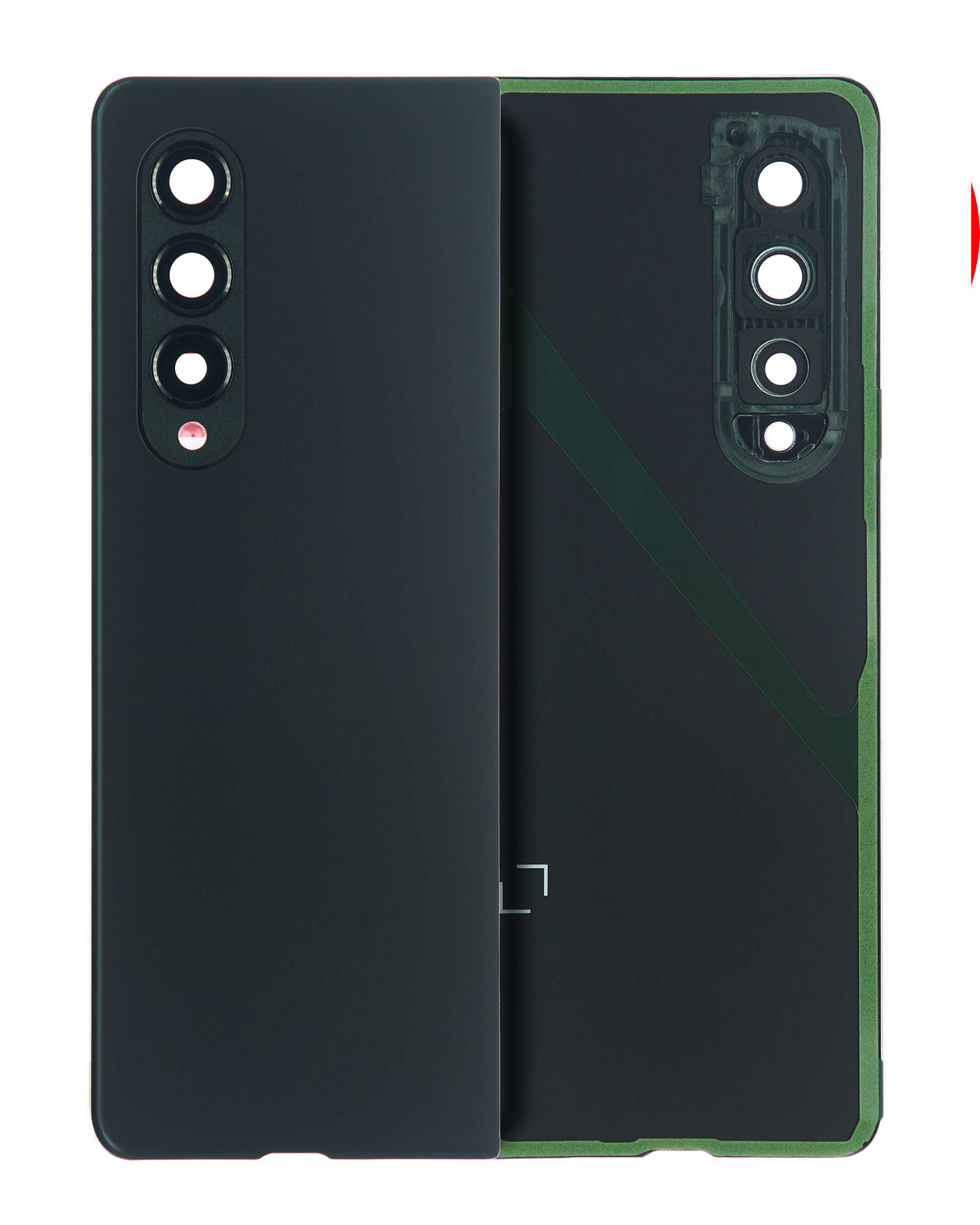 Back Cover Glass With Camera Lens Compatible For Samsung Galaxy Z Fold 3 (Service Pack) (Phantom Green)
