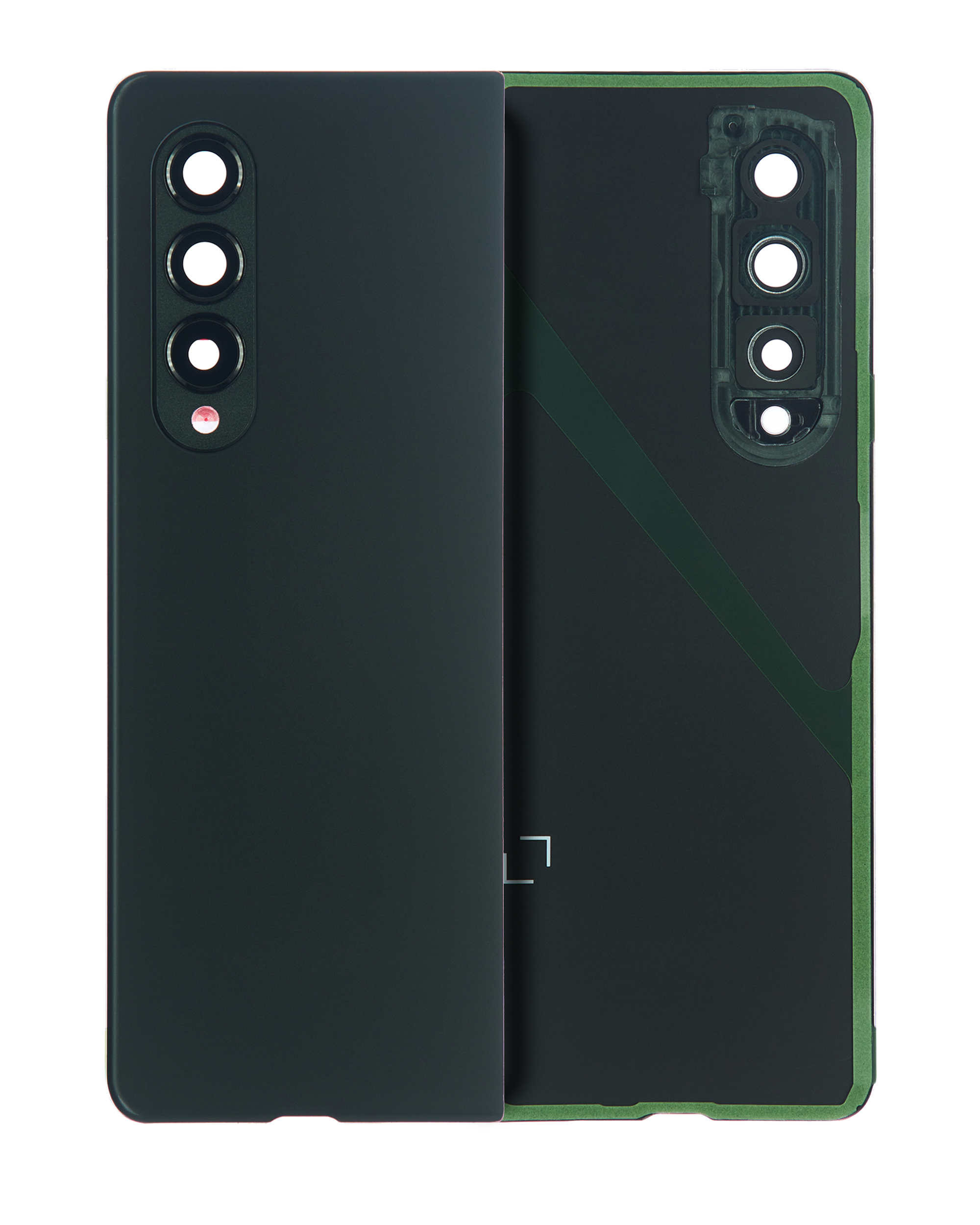 Back Cover Glass With Camera Lens Compatible For Samsung Galaxy Z Fold 3 (Service Pack) (Phantom Black)