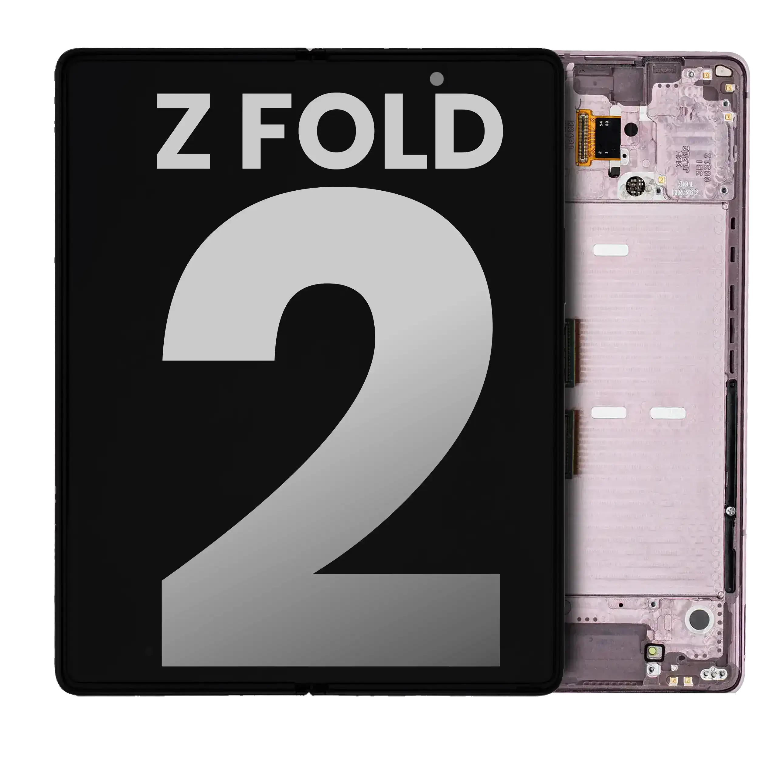 Inner Oled Assembly With Frame Compatible For Samsung Galaxy Z Fold 2 5G (Used Pull: Grade B/C) (Us & International) (Mystic Bronze)