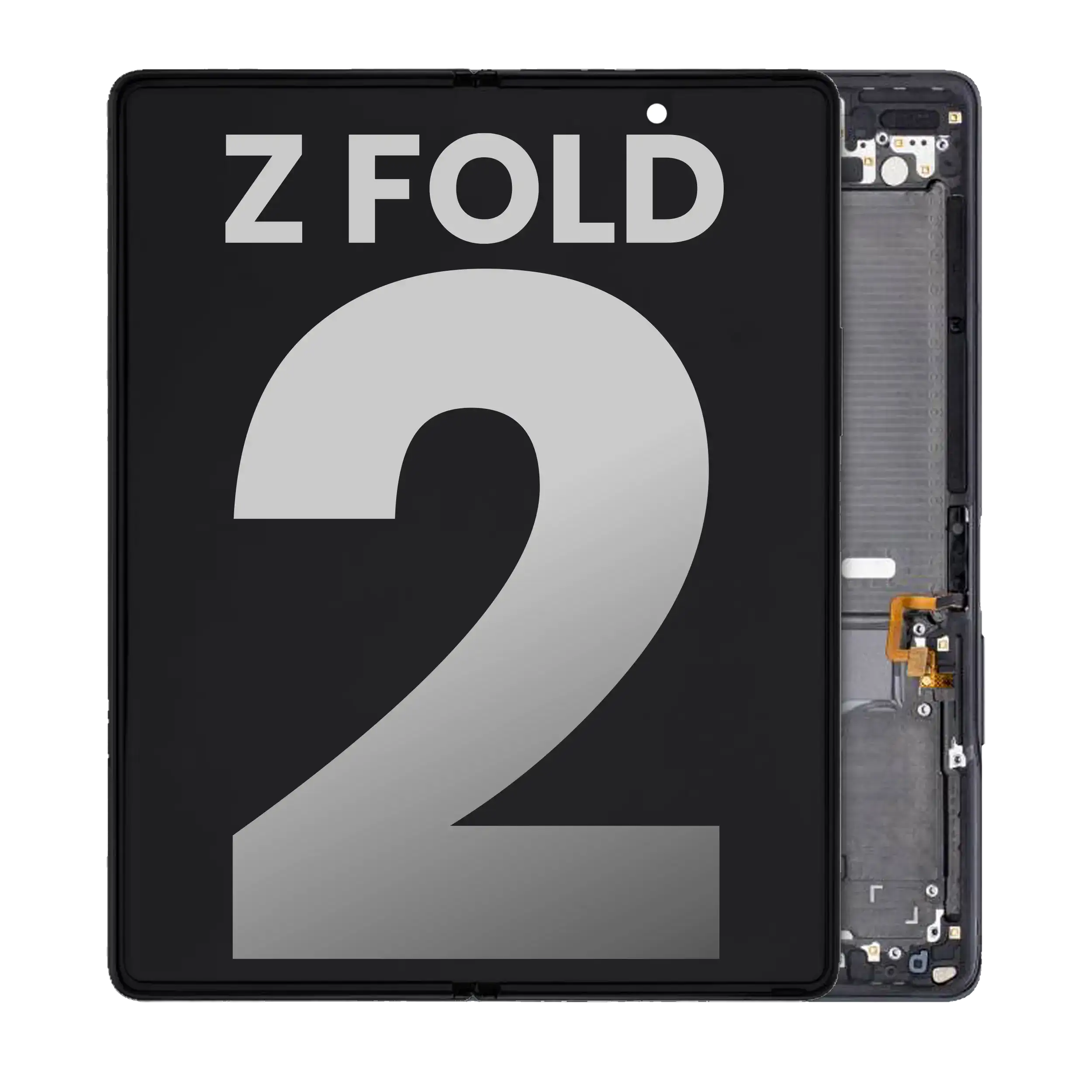 Inner Oled Assembly With Frame Compatible For Samsung Galaxy Z Fold 2 5G (Used Pull: Grade B/C) (Us & International) (Mystic Black)