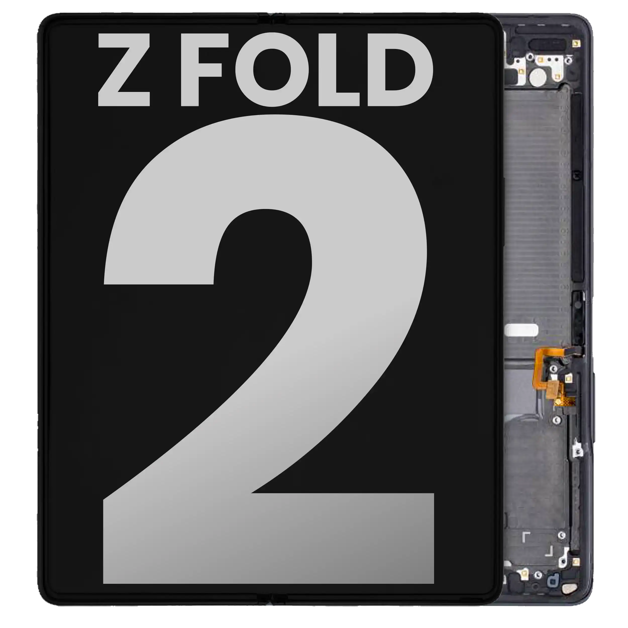 Inner Oled Assembly With Frame Compatible For Samsung Galaxy Z Fold 2 5G (Used Pull: Grade A) (Us & International) (Mystic Black)