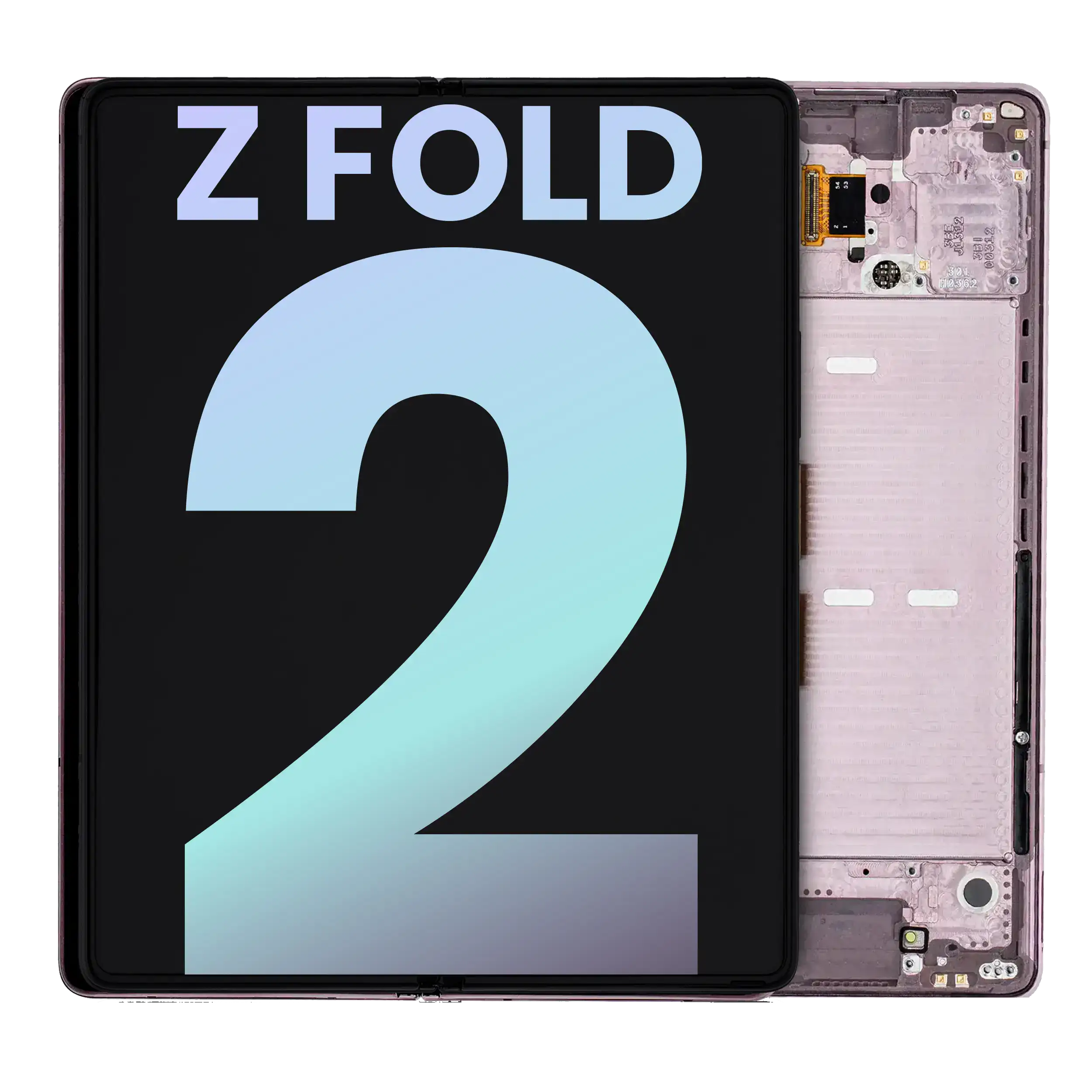 Inner Oled Assembly With Frame Compatible For Samsung Galaxy Z Fold 2 5G (Us & International) (Service Pack) (Mystic Bronze)