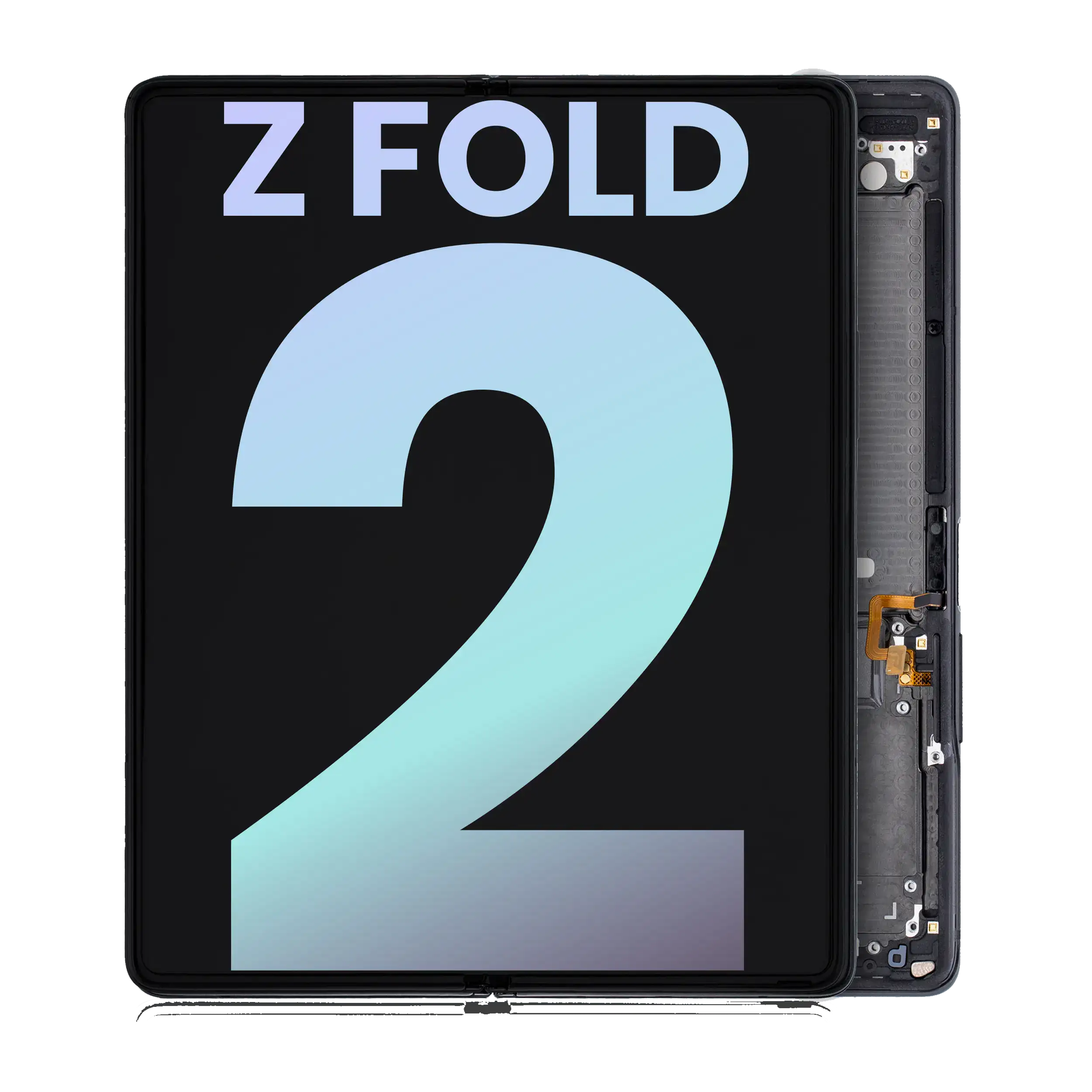 Inner Oled Assembly With Frame Compatible For Samsung Galaxy Z Fold 2 5G (Us & International) (Service Pack) (Mystic Black)