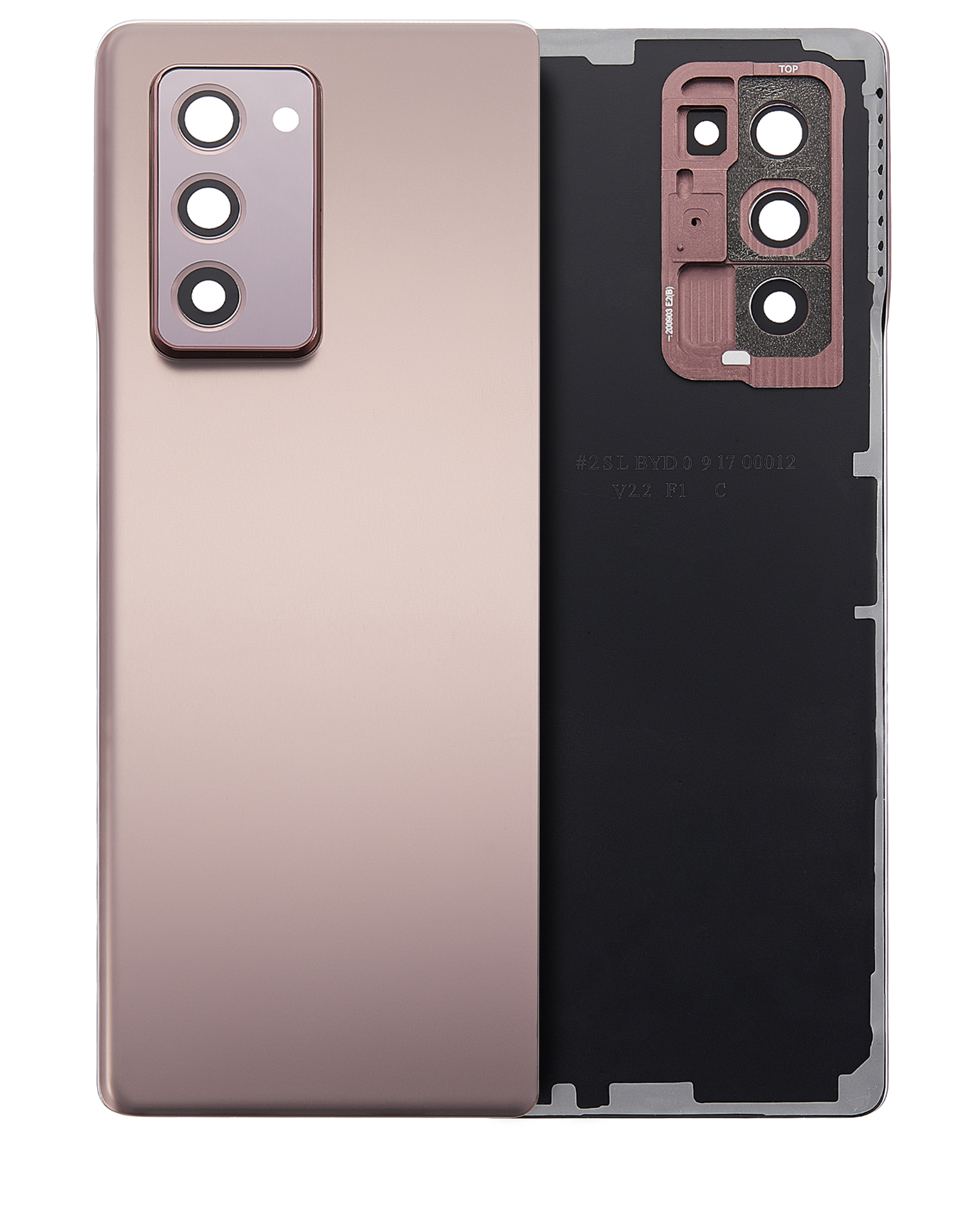 Back Cover Glass With Camera Lens Compatible For Samsung Galaxy Z Fold 2 5G (Aftermarket Plus) (Mystic Bronze)