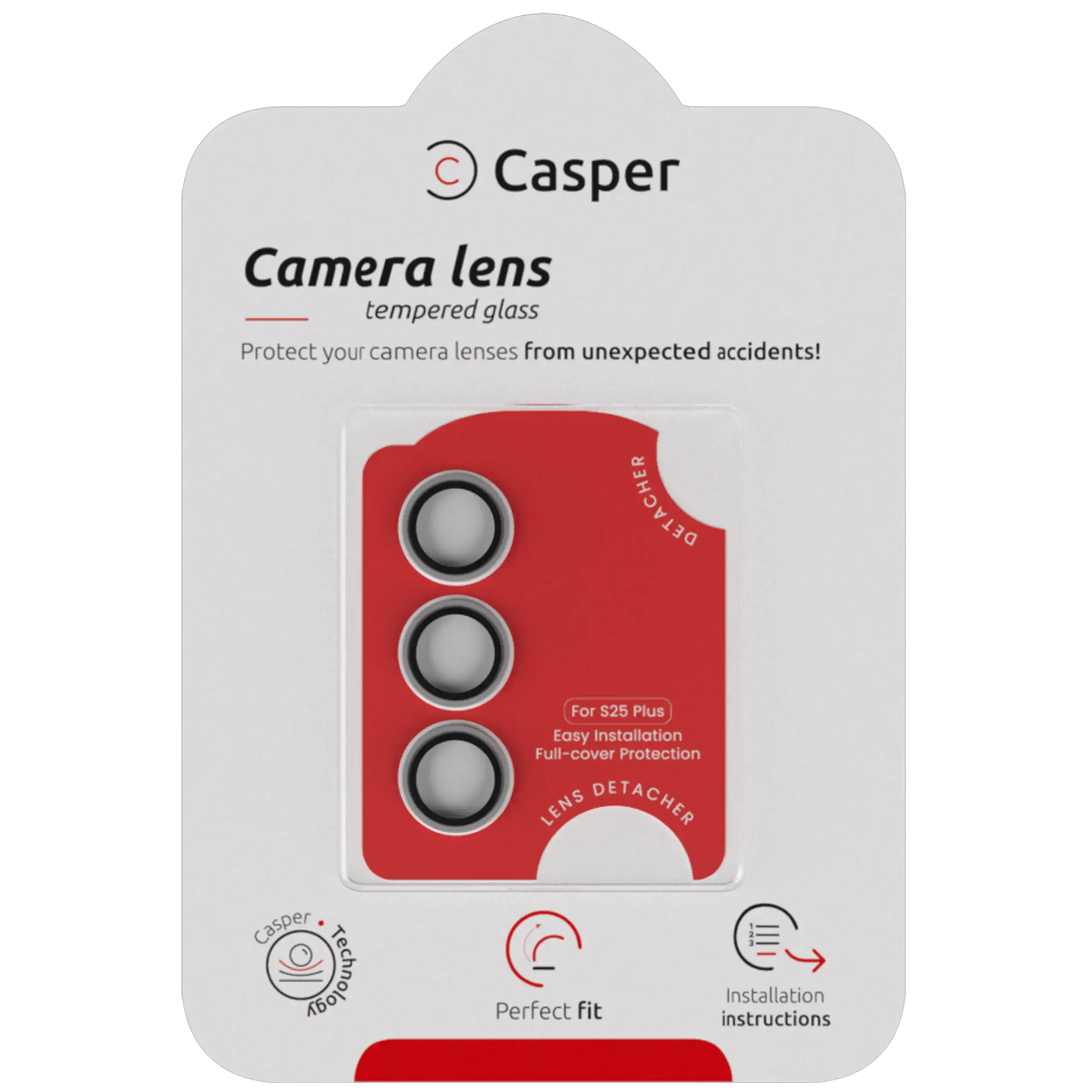 Casper Camera Lens Protector Compatible For Samsung Galaxy S25 Plus (Clear Rings)