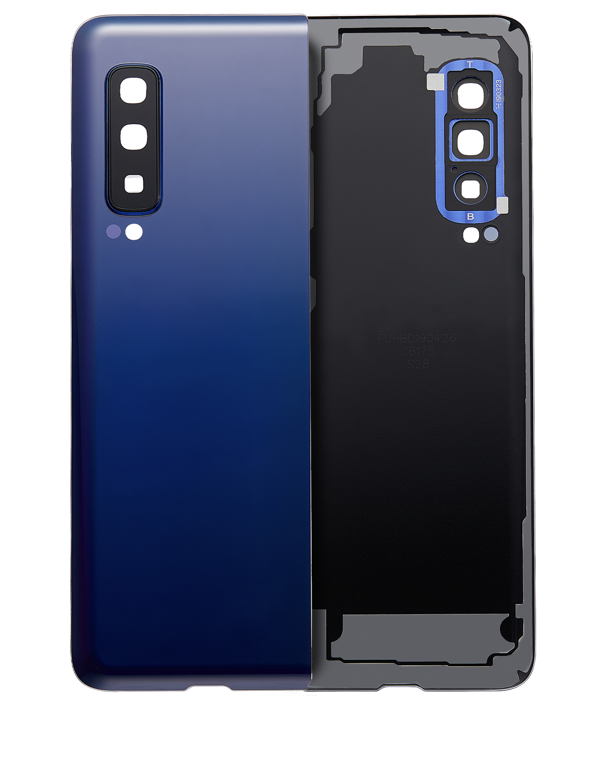 Back Cover Glass With Camera Lens Compatible For Samsung Galaxy Fold 4G (F900) (Premium) (Astro Blue)