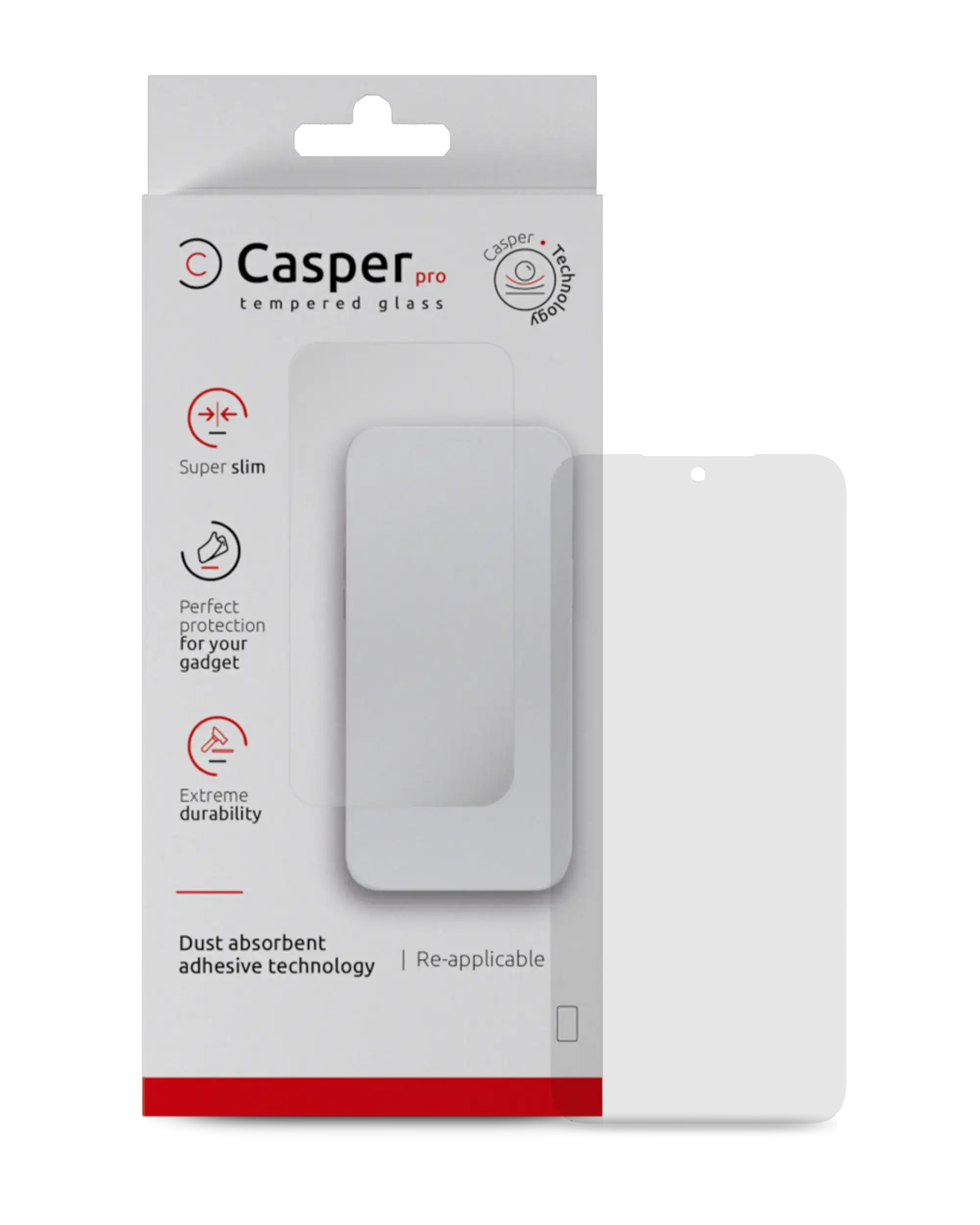 Casper Pro Screen Protector Compatible For Google Pixel 9 / 9 Pro (Retail Pack) (Clear)