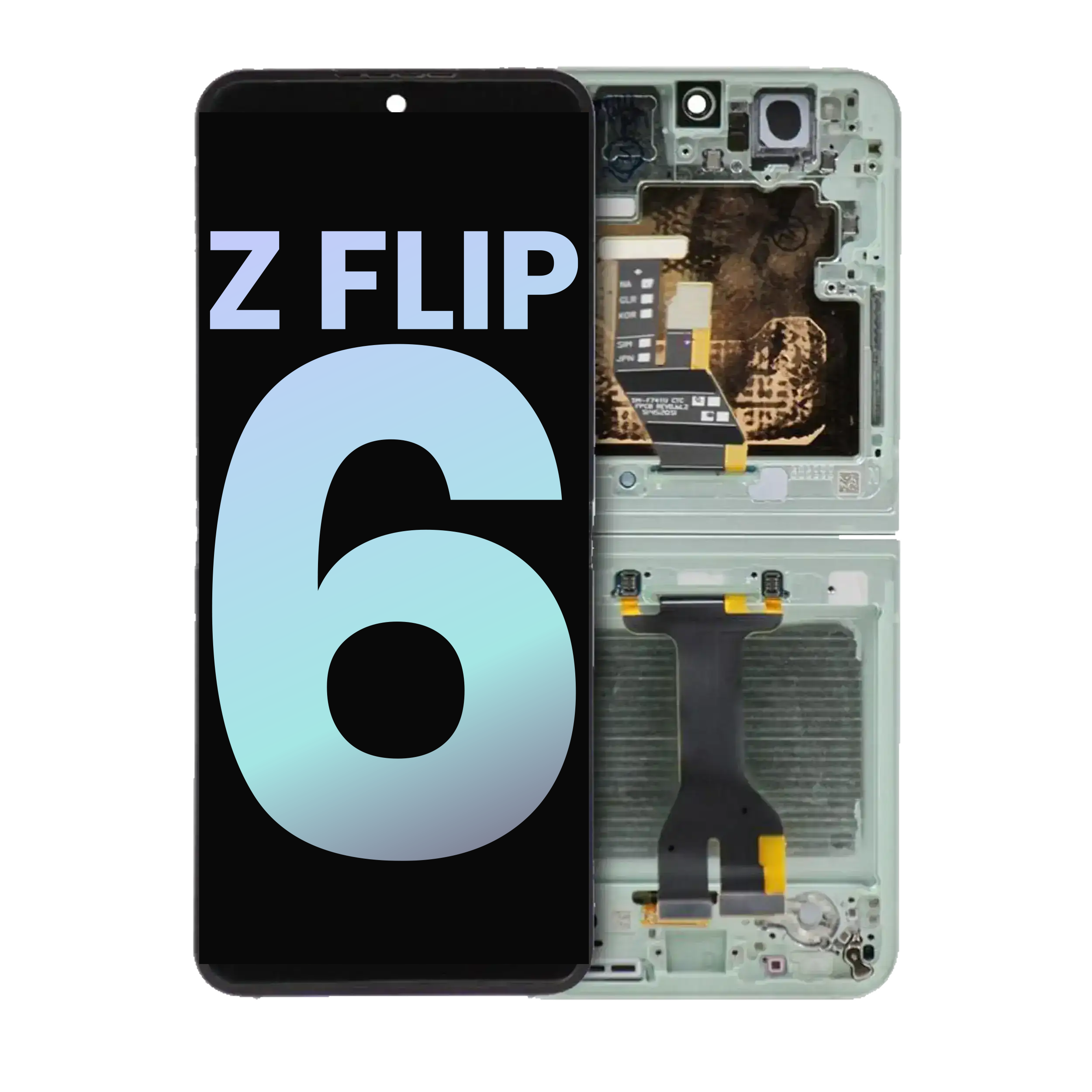 Inner Oled Assembly With Frame Compatible For Samsung Galaxy Z Flip 6 5G (Us & International) (Service Pack) (Mint)