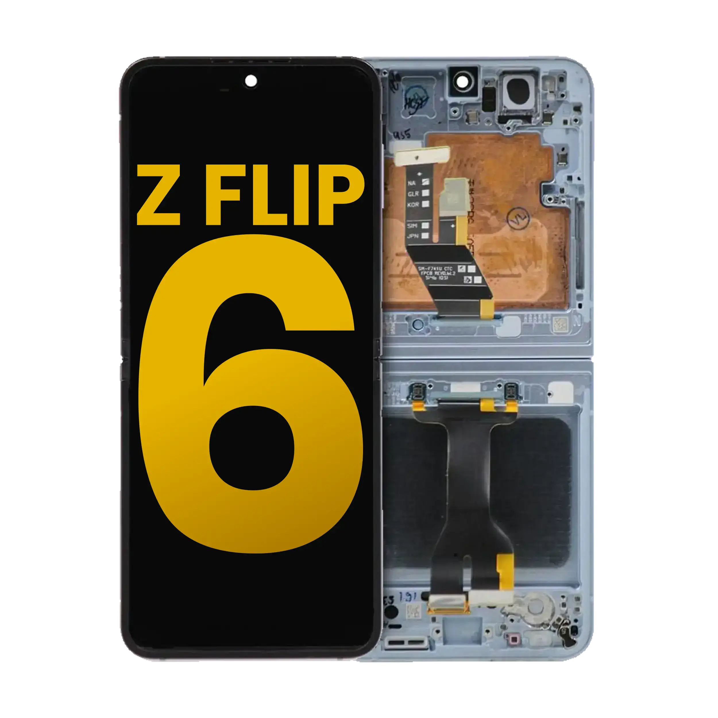 Inner Oled Assembly With Frame Compatible For Samsung Galaxy Z Flip 6 5G (Us & International) (Service Pack) (Blue)