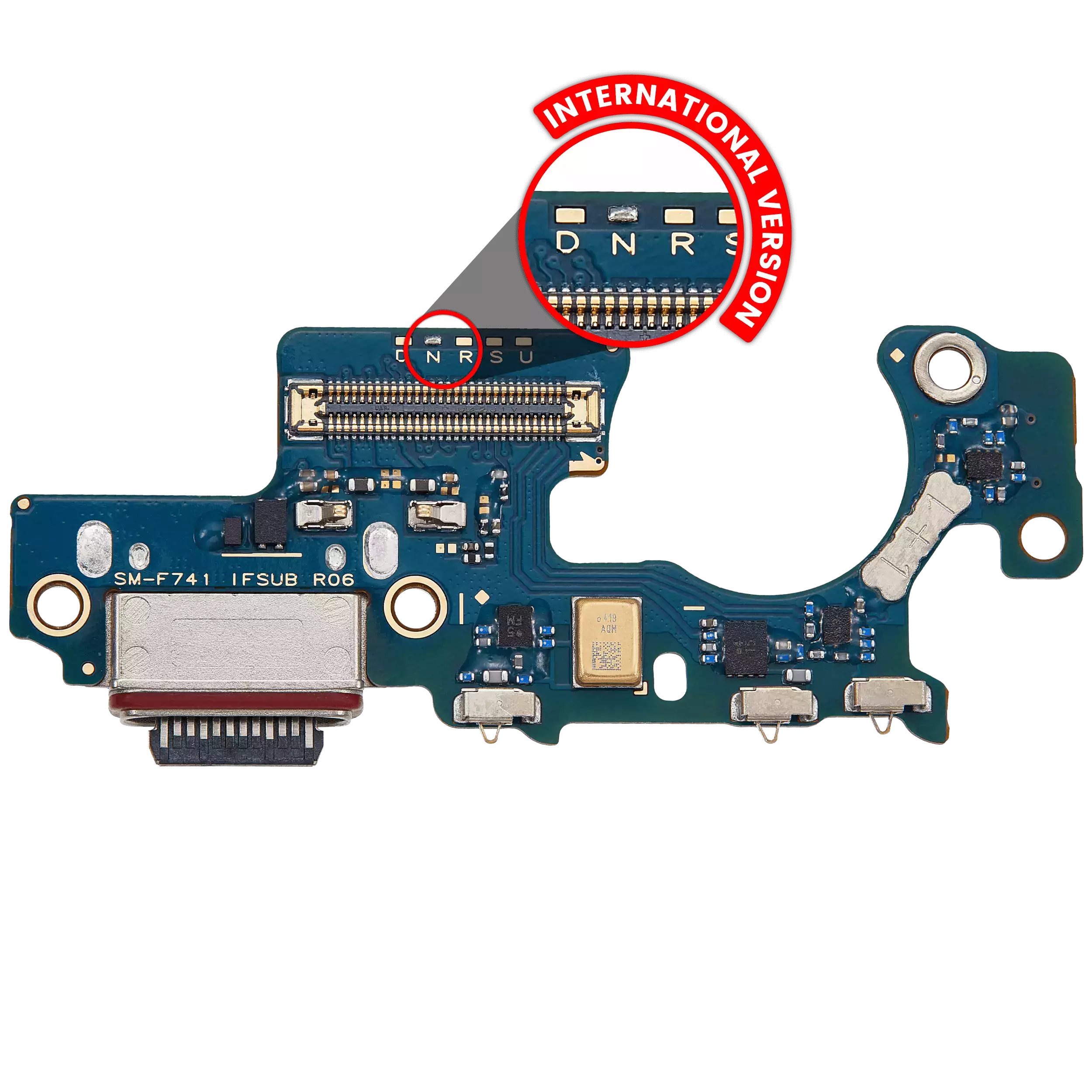 Charging Port With Board Compatible For Samsung Galaxy Z Flip 6 (F741N) (International Version) (Premium)