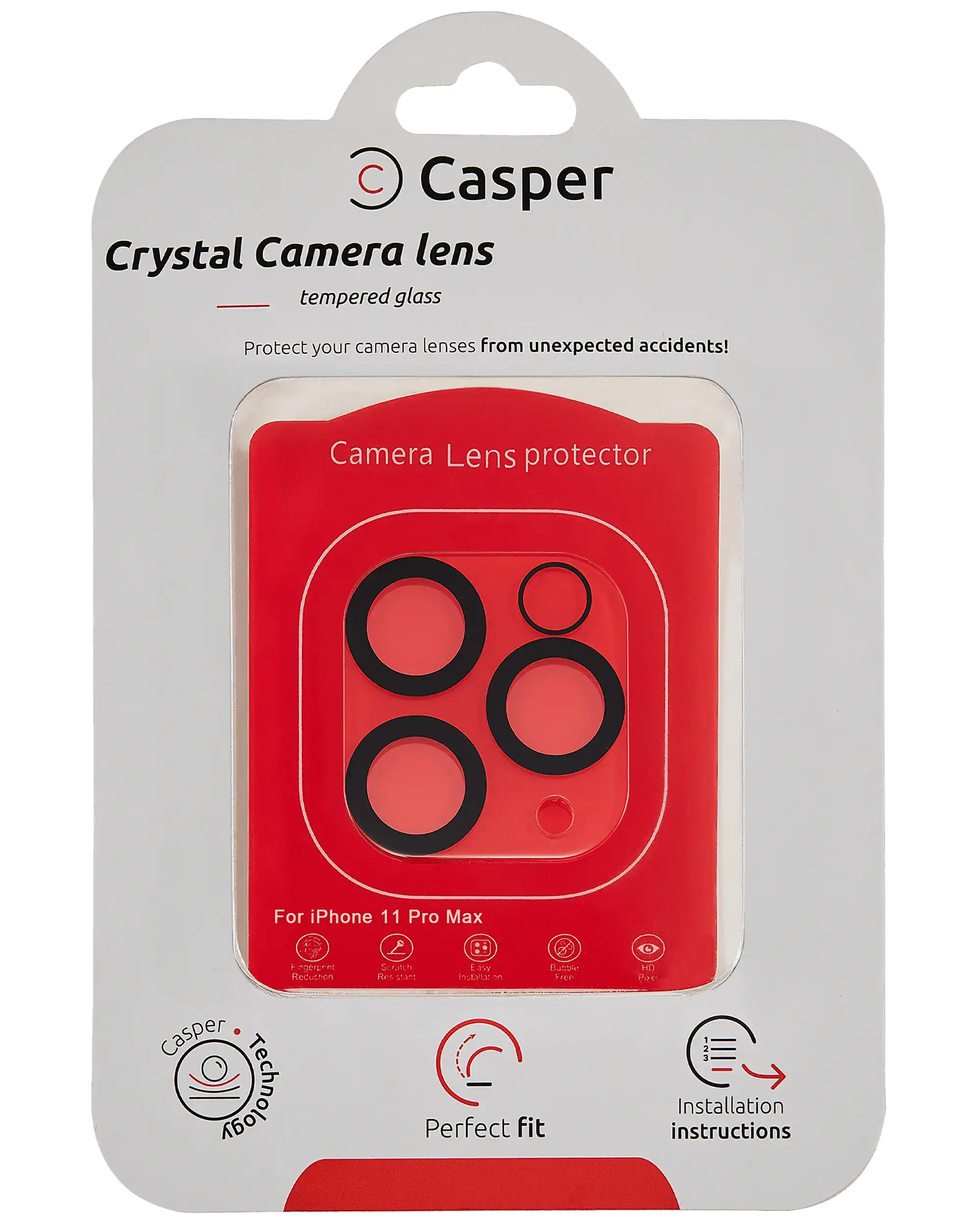 Casper Camera Lens Protector Compatible For 11 Pro / 11 Pro Max (Crystal Full Cover)