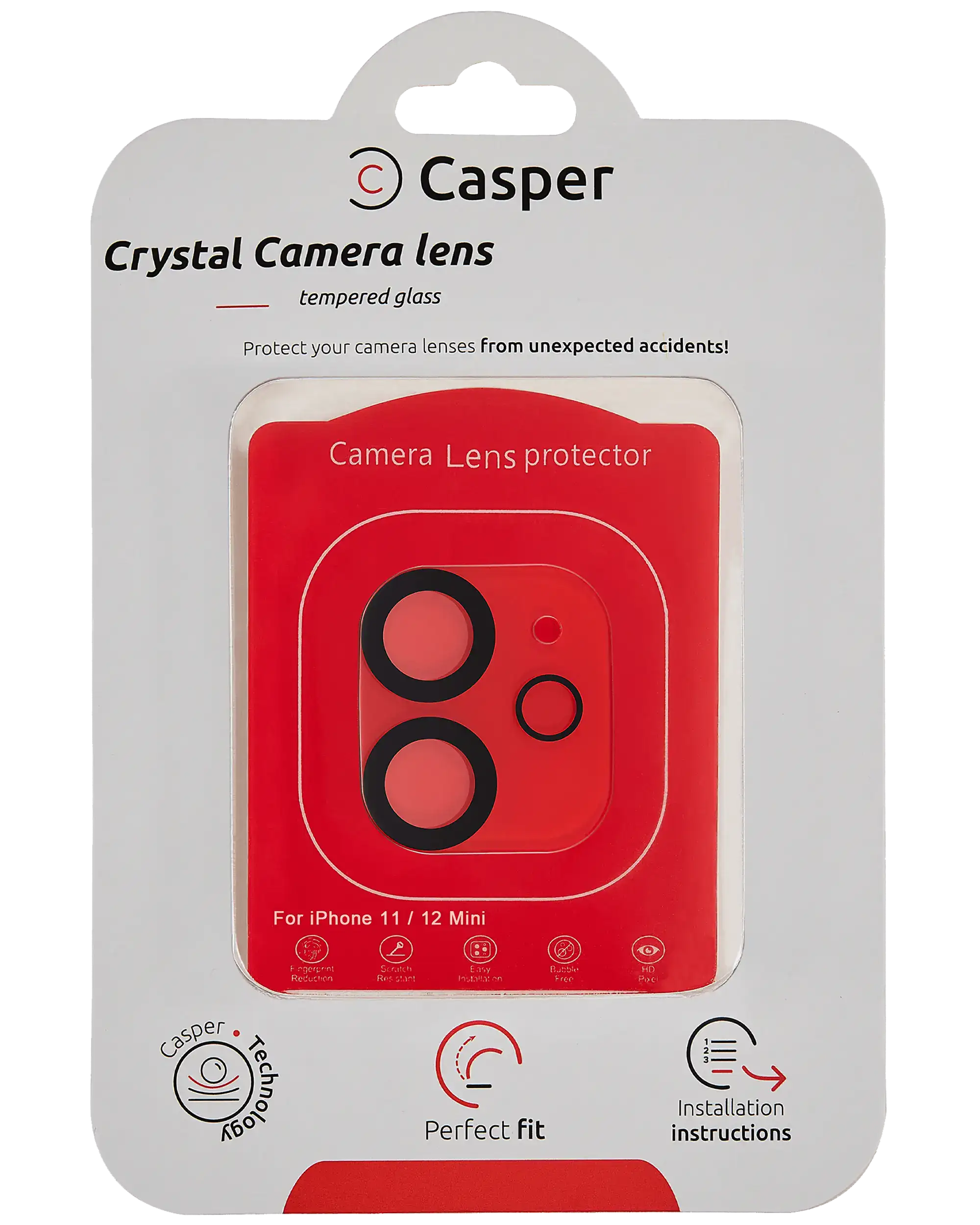 Casper Camera Lens Protector Compatible For Iphone 11 / 12 Mini (Crystal Full Cover)