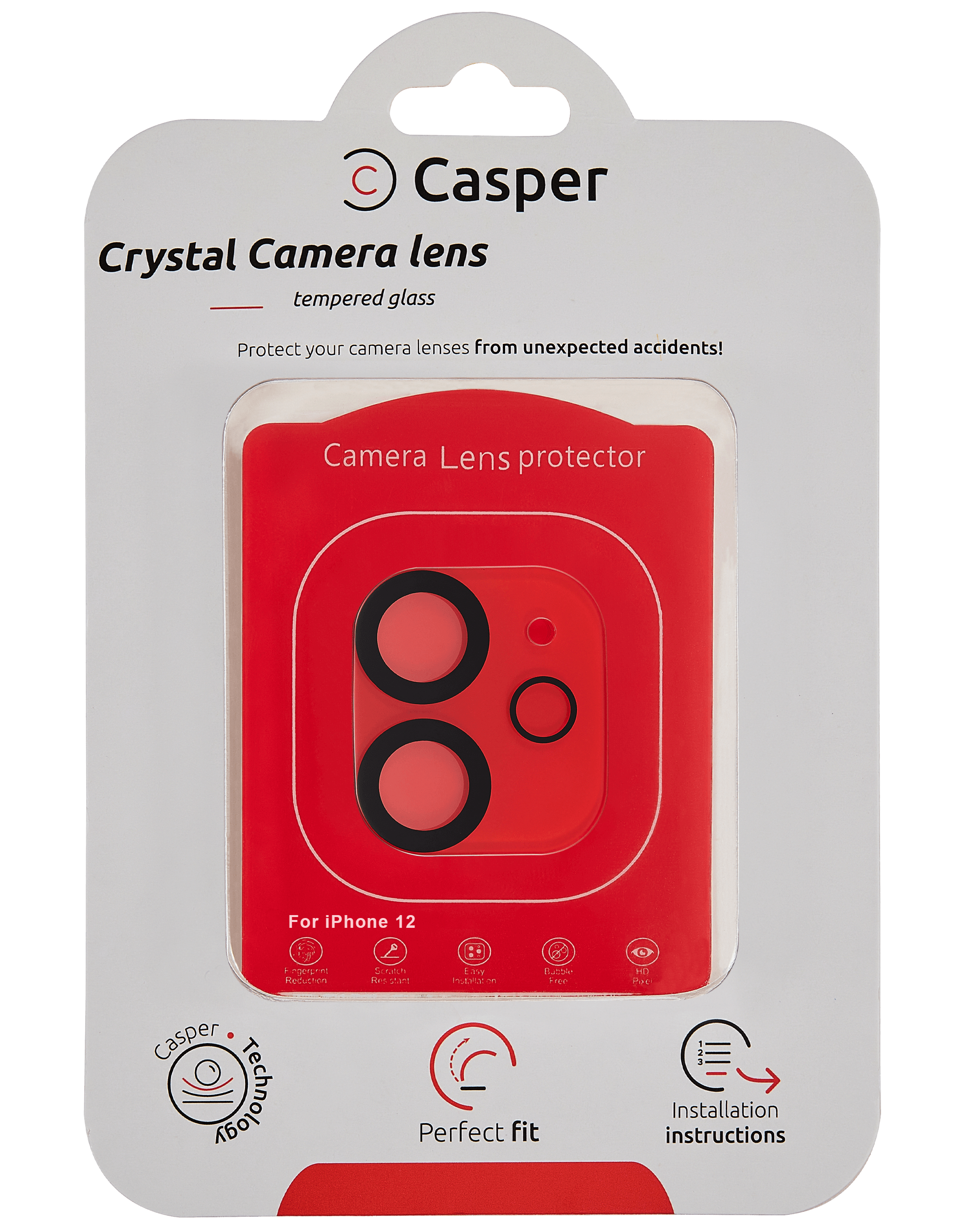 Casper Camera Lens Protector Compatible For Iphone 12 (Crystal Full Cover)
