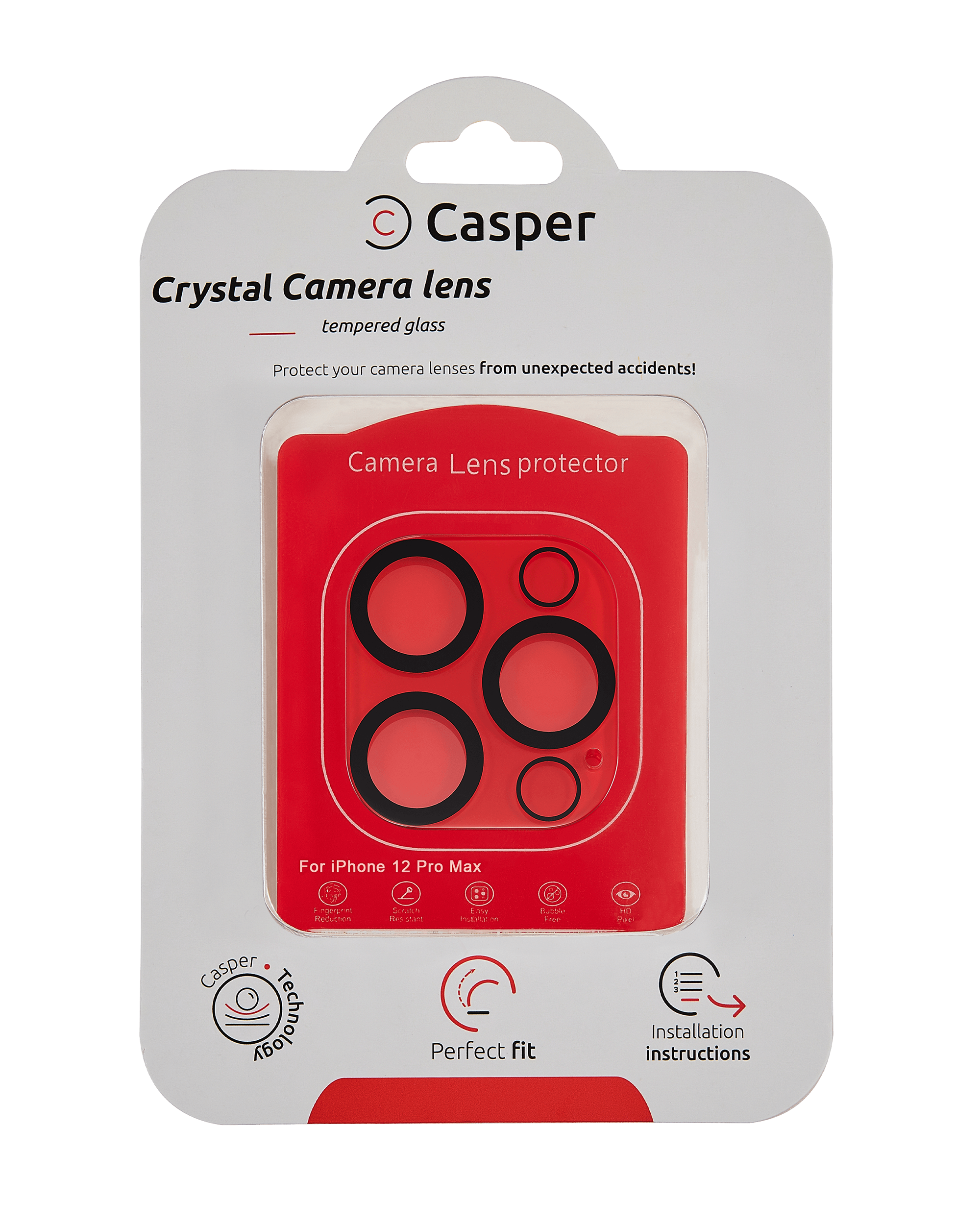 Casper Camera Lens Protector Compatible For Iphone 12 Pro Max (Crystal Full Cover)