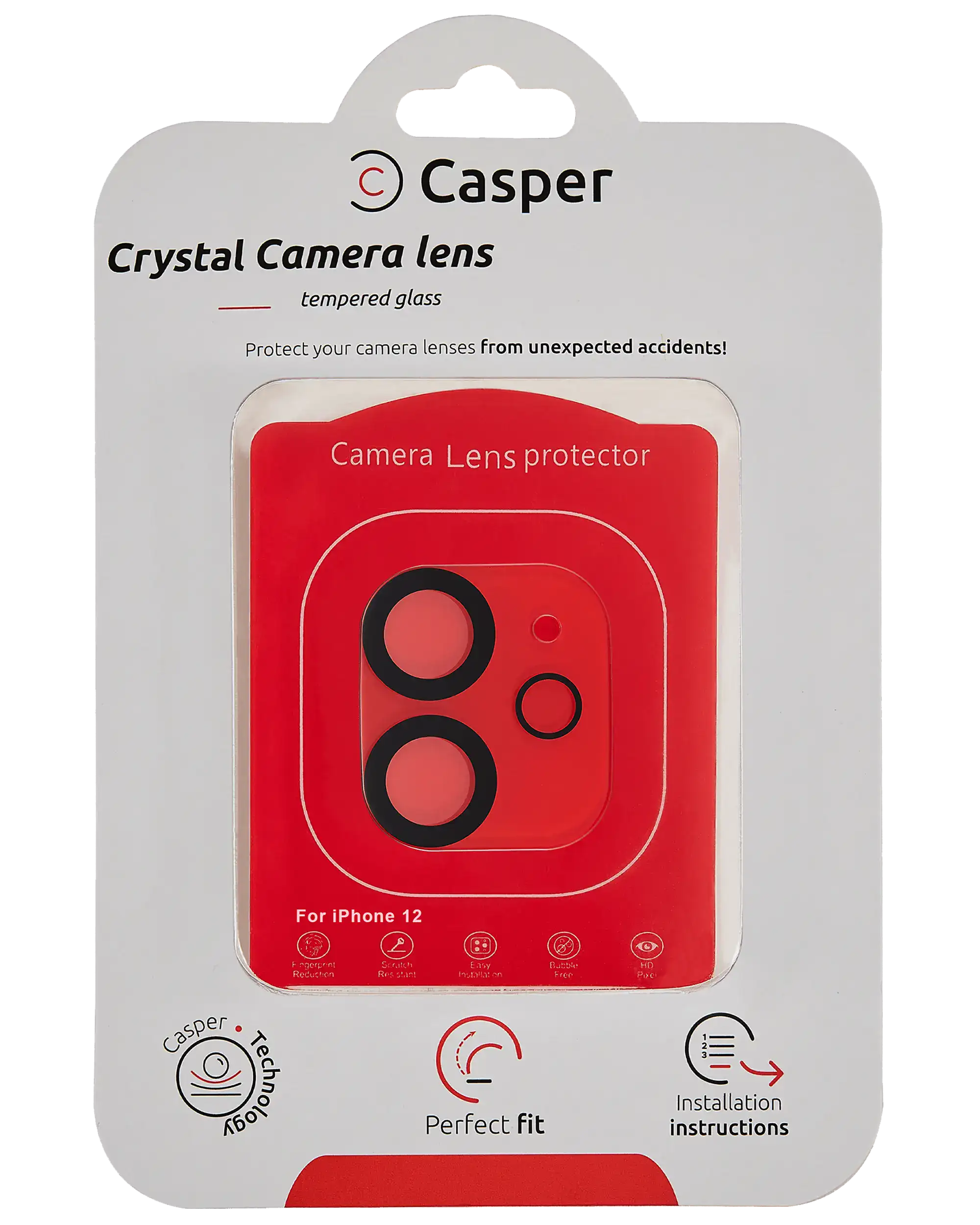 Casper Camera Lens Protector Compatible For 12 Pro (Crystal Full Cover)