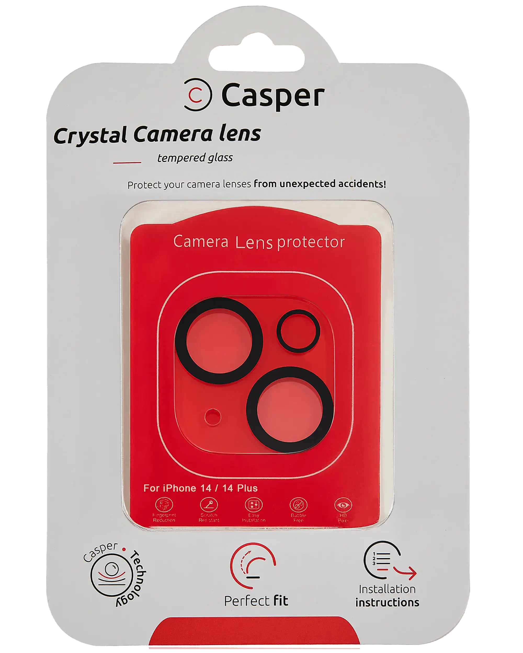 Casper Camera Lens Protector Compatible For Iphone 14 / 14 Plus (Crystal Full Cover)