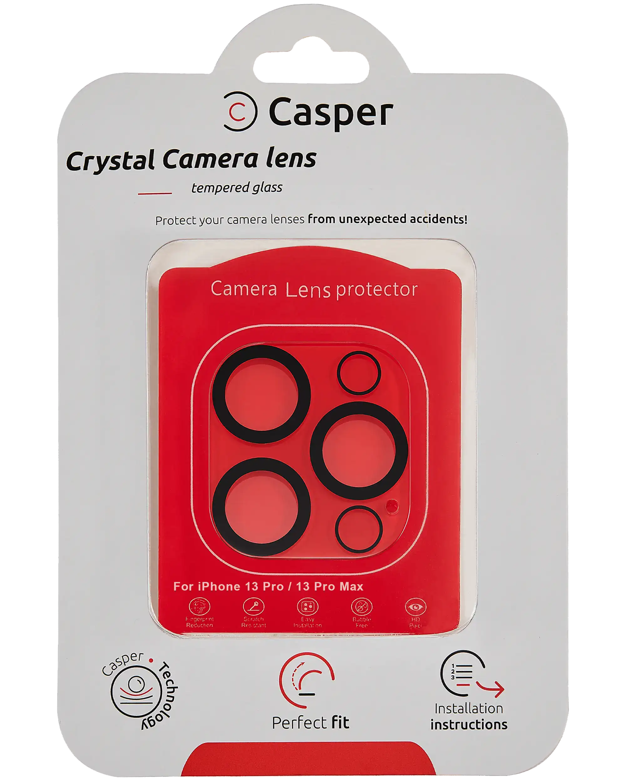 Casper Camera Lens Protector Compatible For Iphone 13 Pro / 13 Pro Max (Crystal Full Cover)