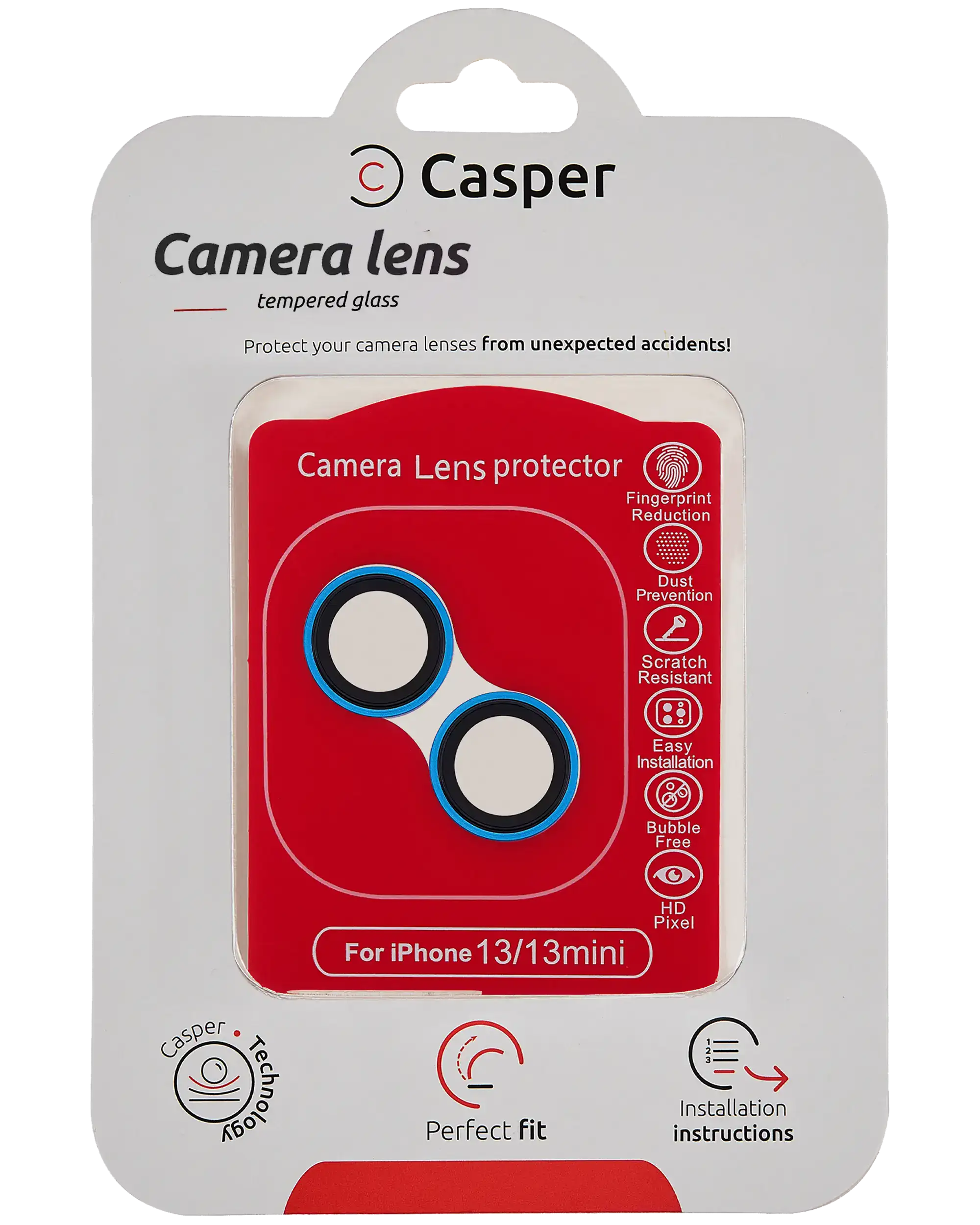 Casper Camera Lens Protector Compatible For Iphone 13 / 13 Mini (Blue) (Clear)