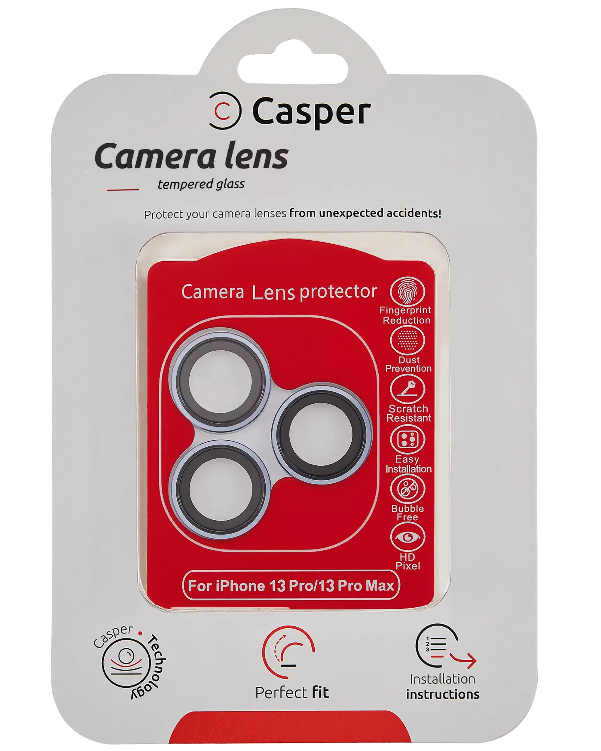 Casper Camera Lens Protector Compatible For Iphone 13 Pro / 13 Pro Max (Blue) (Clear)
