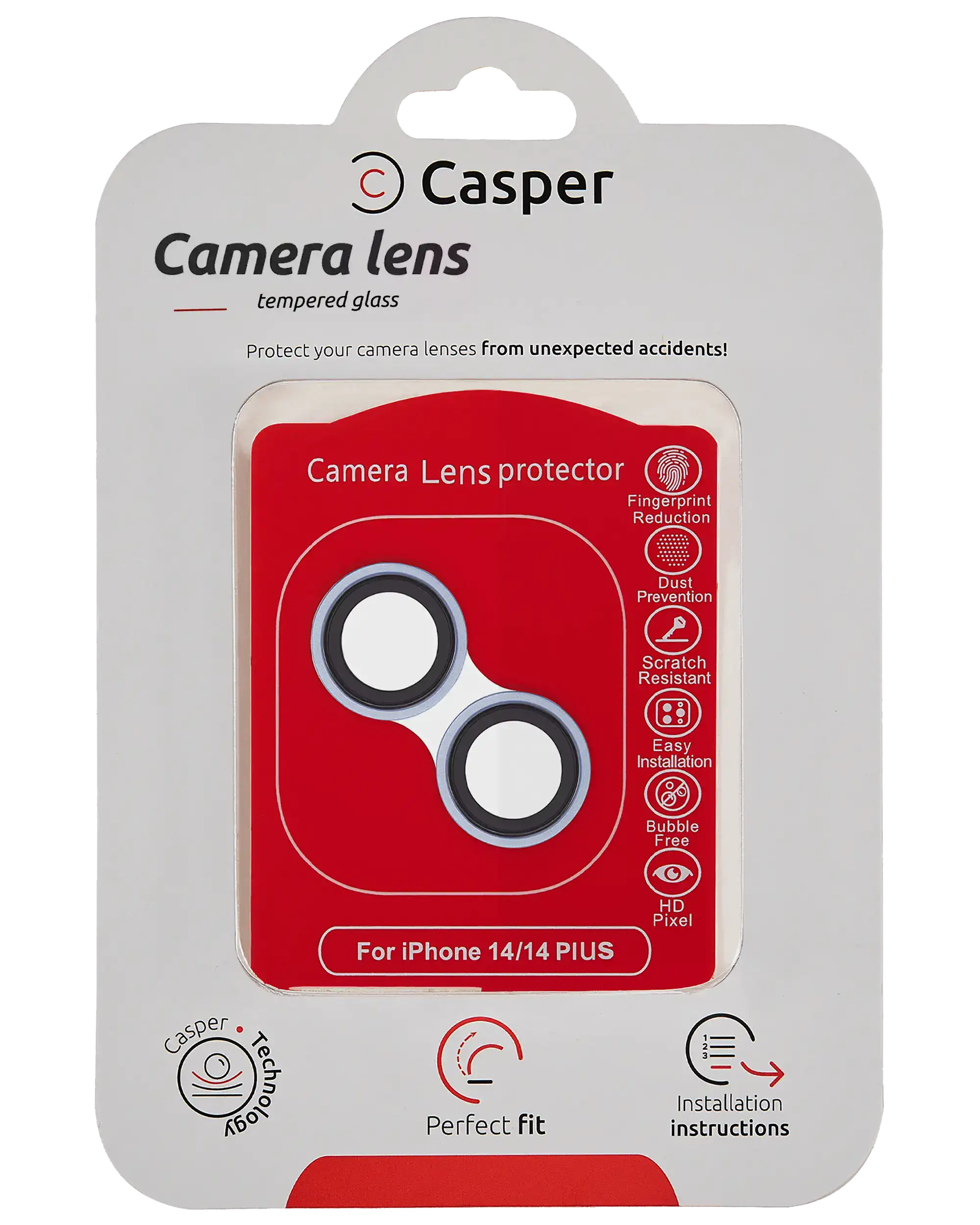 Casper Camera Lens Protector Compatible For Iphone 14 / 14 Plus (Blue) (Clear)