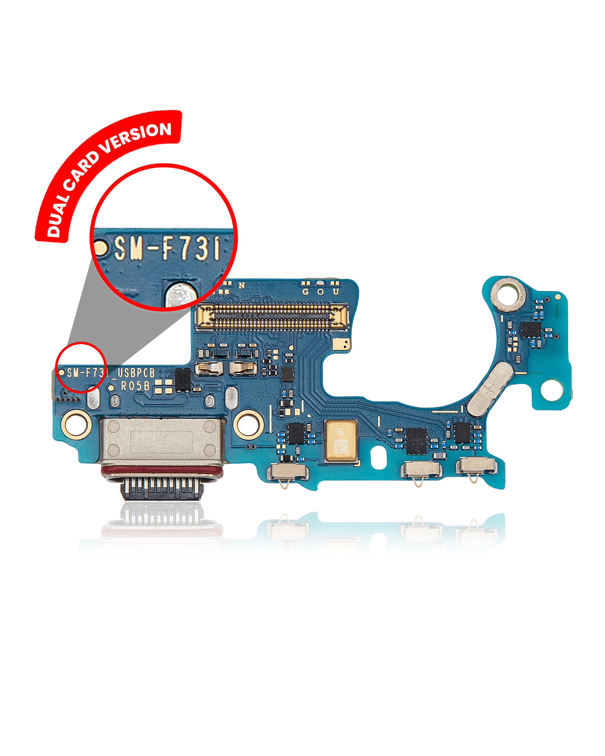 Charging Port Board Compatible For Samsung Galaxy Z Flip 5 5G (Dual Sim Card Version) (Premium)