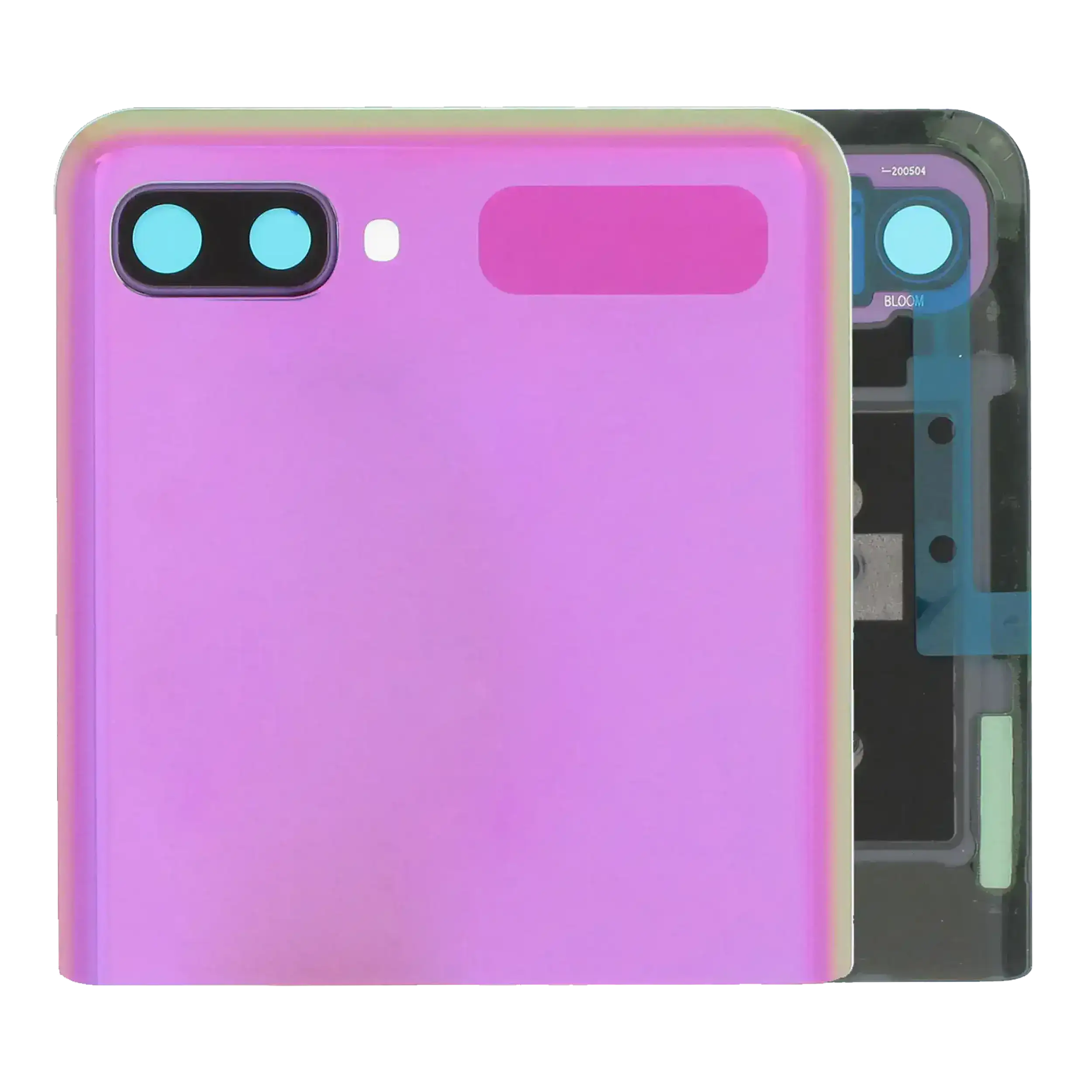 Outer Oled Assembly With Frame Compatible For Samsung Galaxy Z Flip 4G (F700) / Z Flip 5G (F707) (Service Pack) (Mirror Purple)