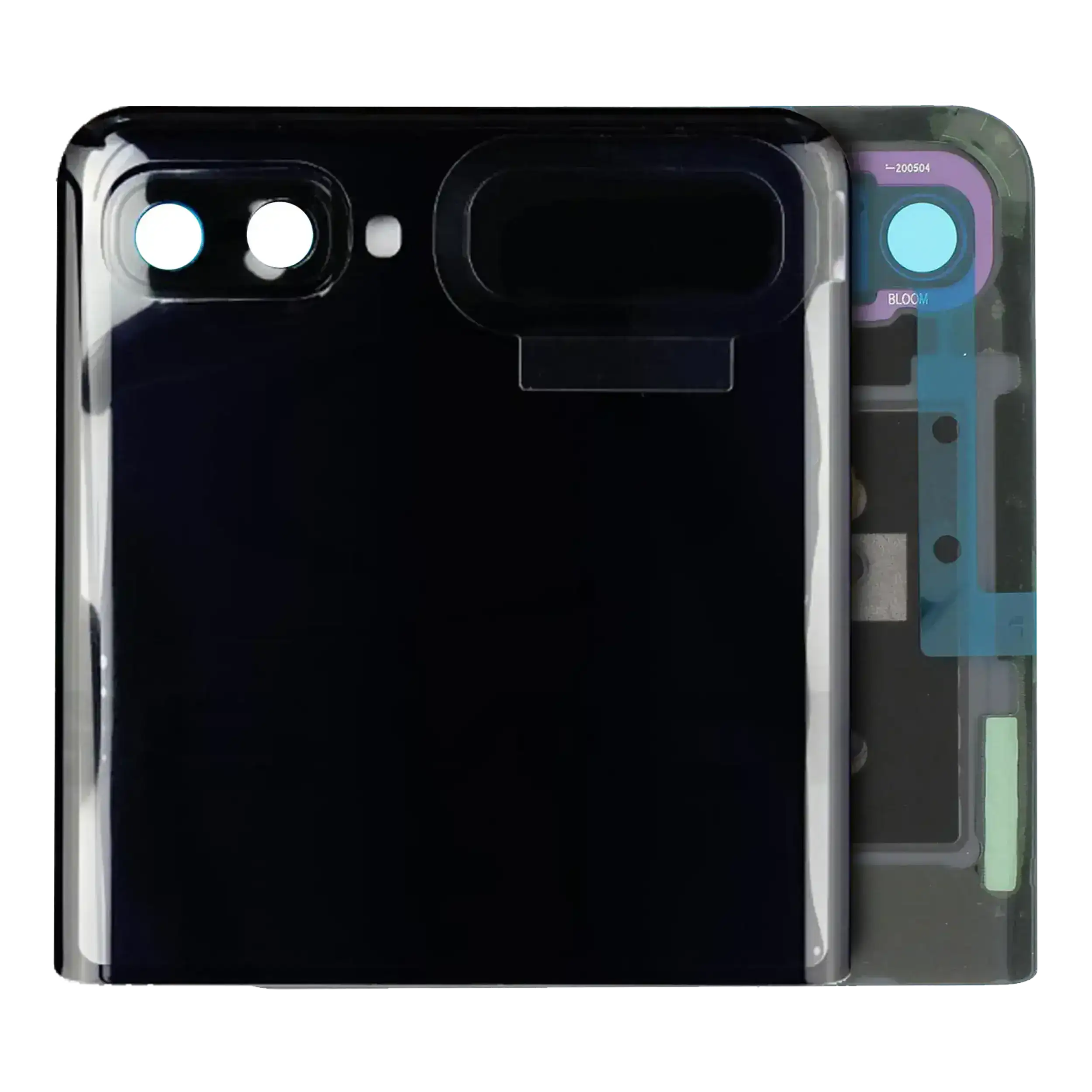 Outer Oled Assembly With Frame Compatible For Samsung Galaxy Z Flip 4G (F700) / Z Flip 5G (F707) (Service Pack) (Mirror Black)