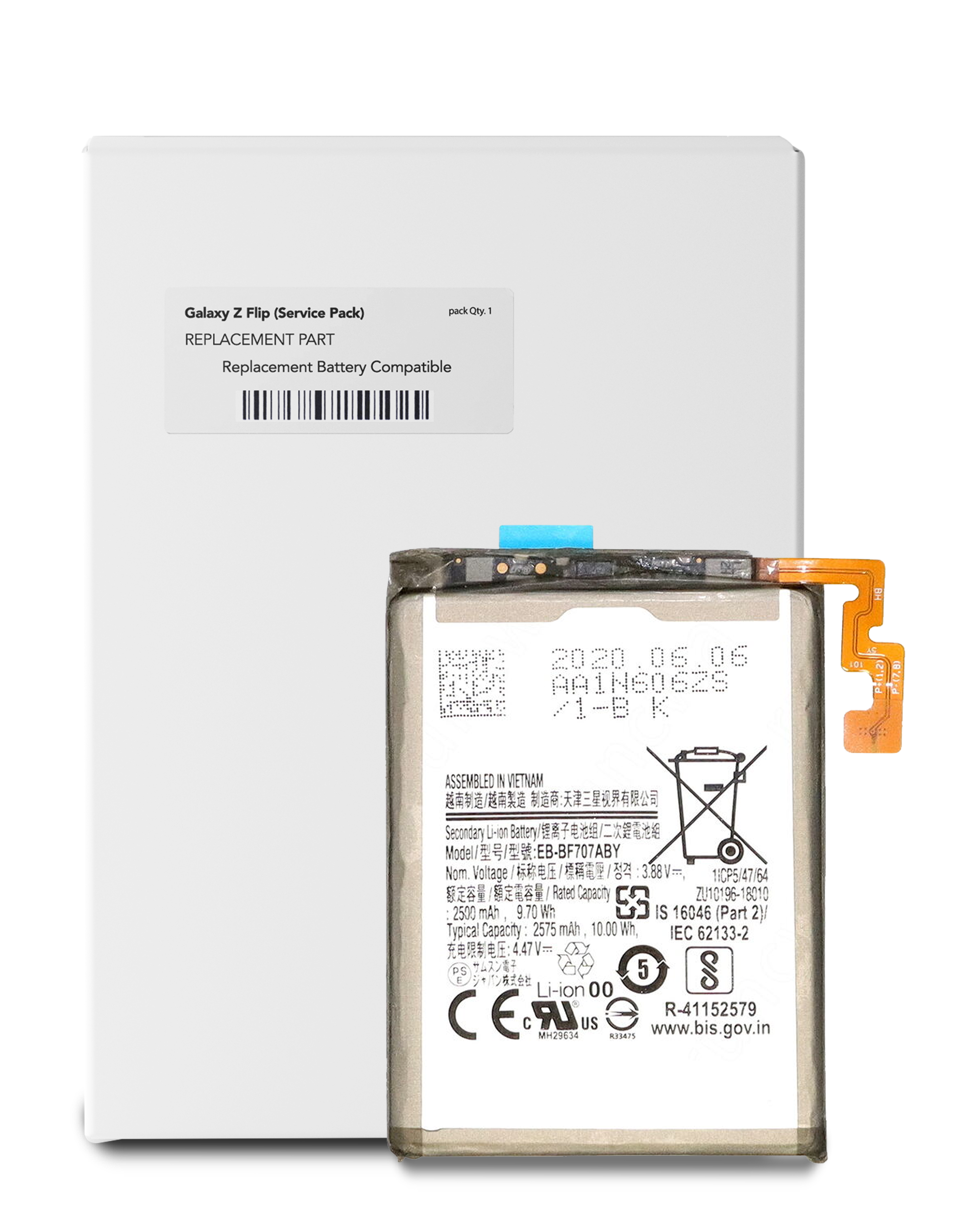 Replacement Battery (Main) Compatible For Samsung Galaxy Z Flip 4G / 5G  (Eb-Bf707Aby) (Service Pack)