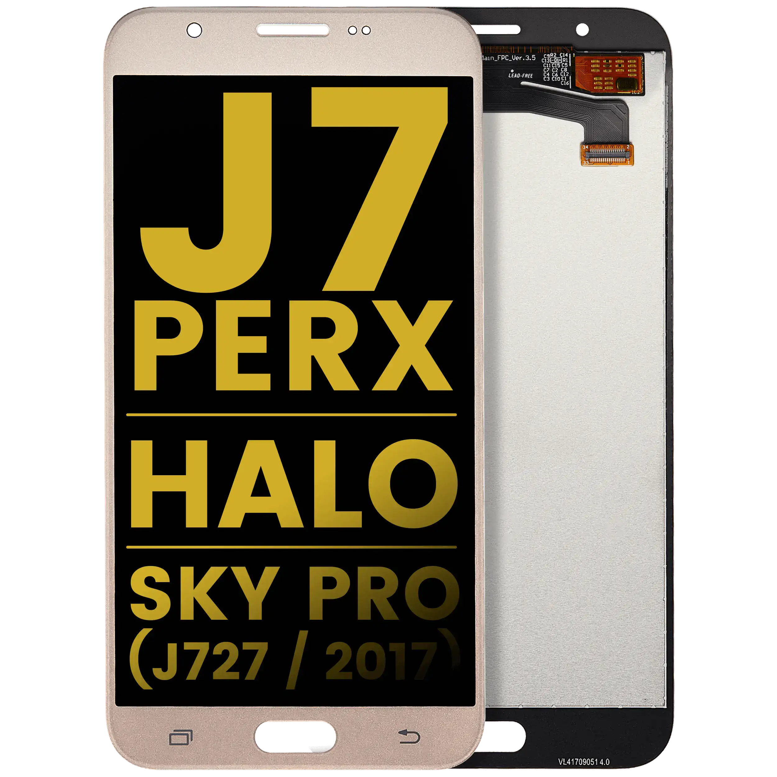 Lcd Assembly Without Frame Compatible For Samsung Galaxy J7 Perx / Halo / Sky Pro (J727 / 2017) (Refurbished) (Gold)