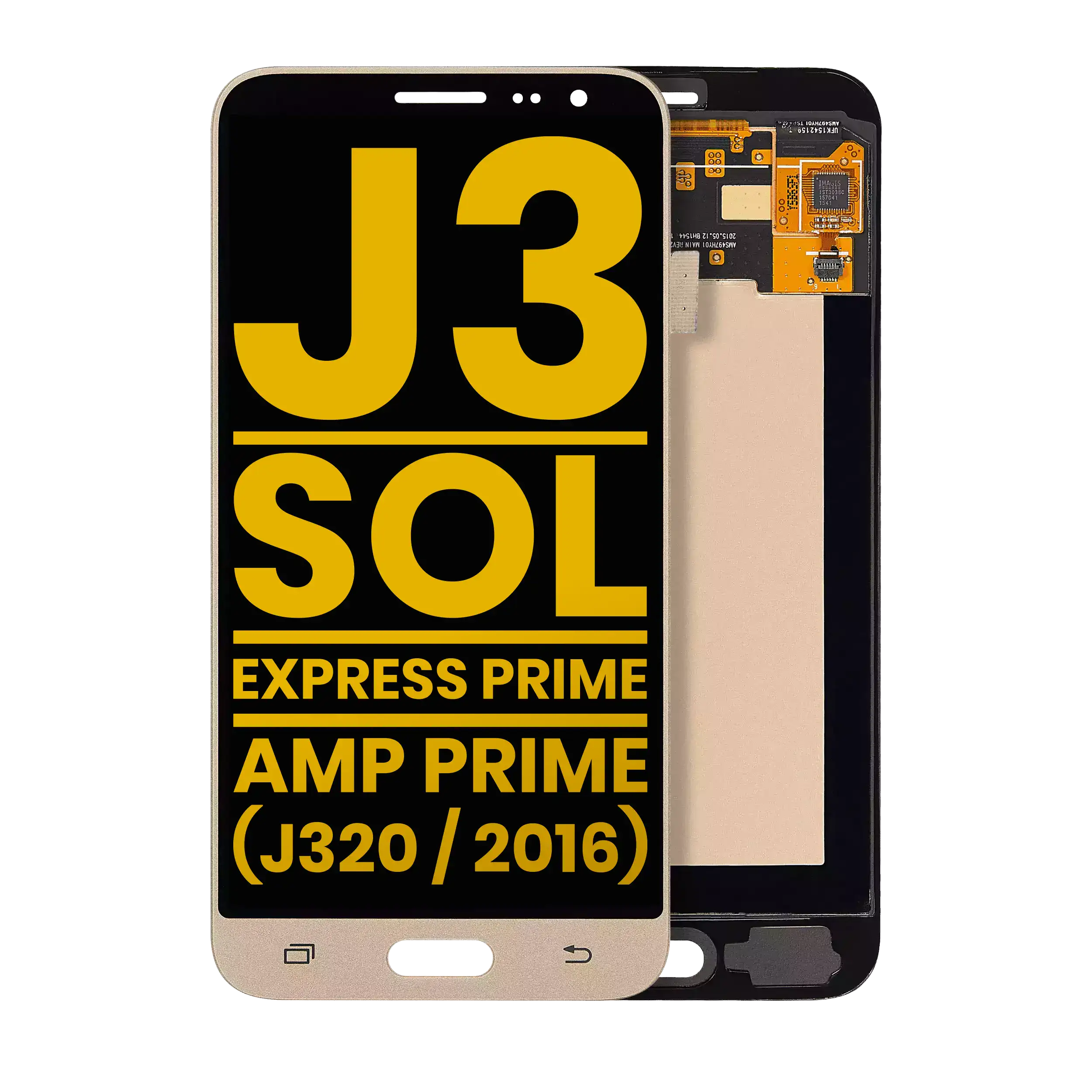 Oled Assembly Without Frame Compatible For Samsung Galaxy J3 / Sol 4G / Express Prime / Amp Prime (J320 / 2016) (Refurbished) (Gold)