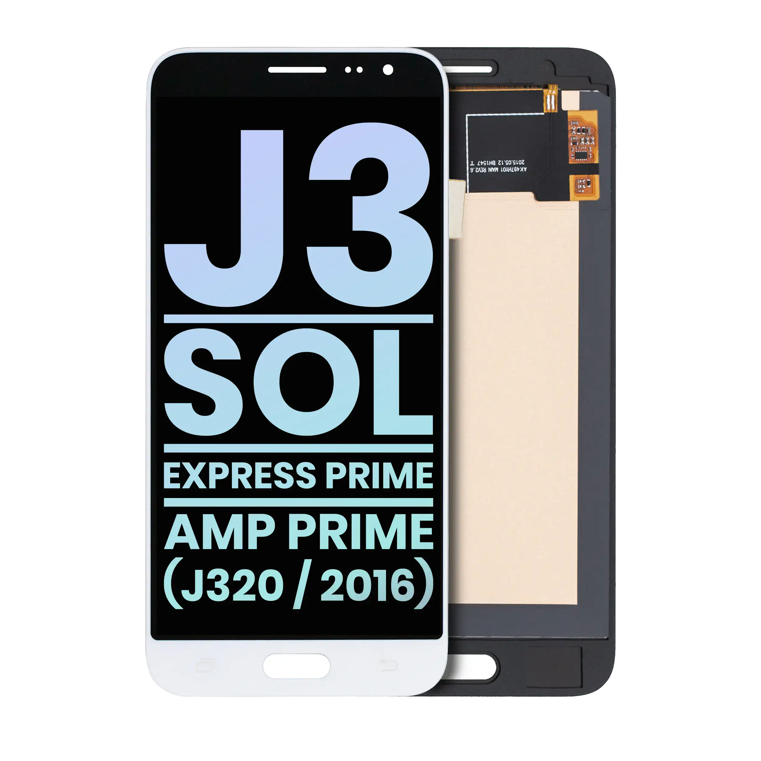 Oled  Assembly Without Frame Compatible For Samsung Galaxy J3 / Sol 4G / Express Prime / Amp Prime (J320 / 2016) (Service Pack) (White)