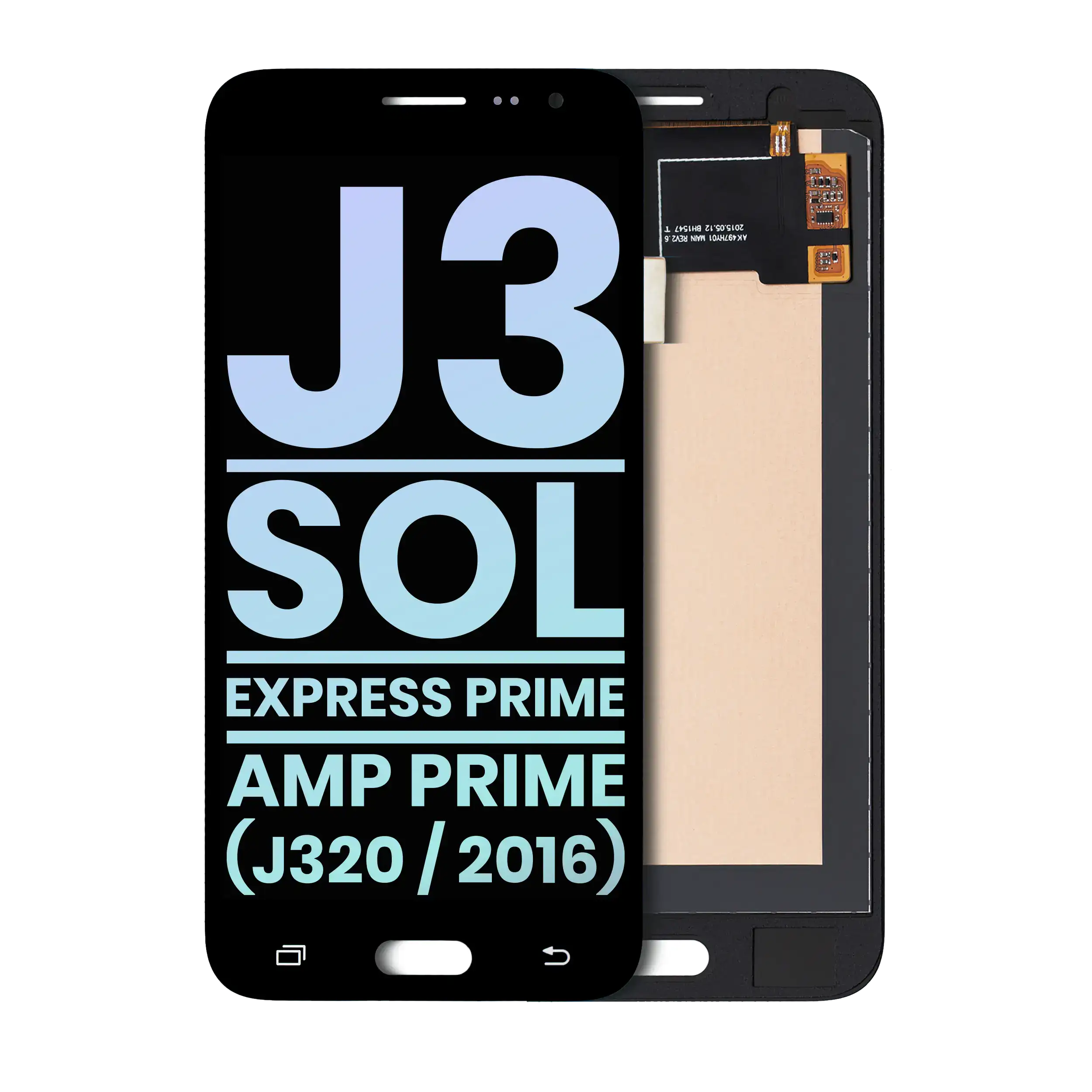 Oled Assembly Without Frame Compatible For Samsung Galaxy J3 / Sol 4G / Express Prime / Amp Prime (J320 / 2016) (Service Pack) (Black)