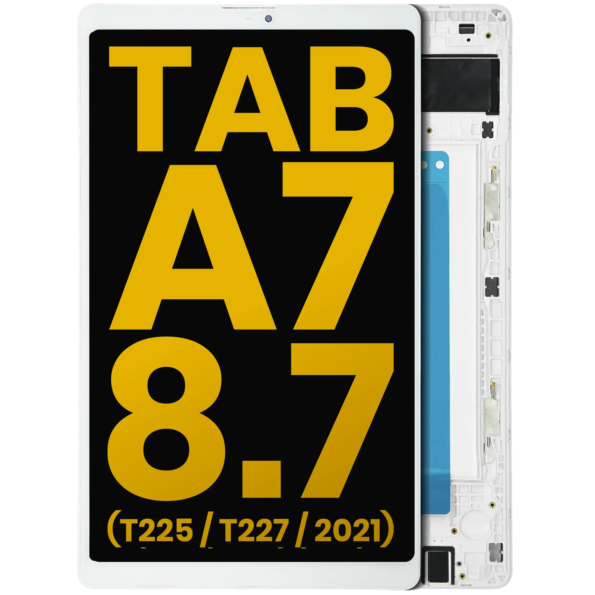 Lcd Assembly With Frame Compatible For Samsung Galaxy Tab A7 Lite 8.7" (2021) (T225 / T227) (Cellular Version) (Refurbished) (White)