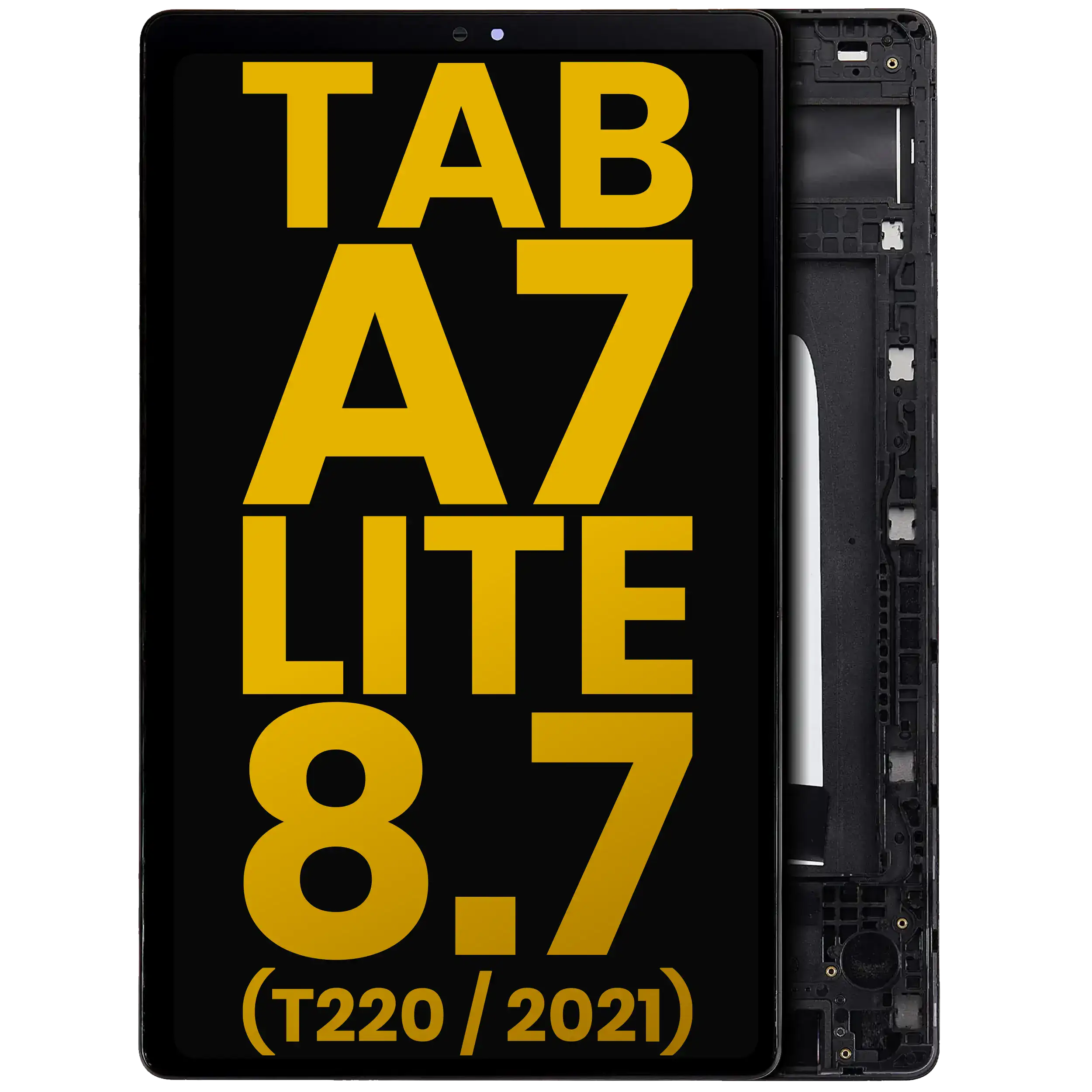 Lcd Assembly With Frame Compatible For Samsung Galaxy Tab A7 Lite 8.7" (2021) (T220) (Wifi Version) (Refurbished) (Black)