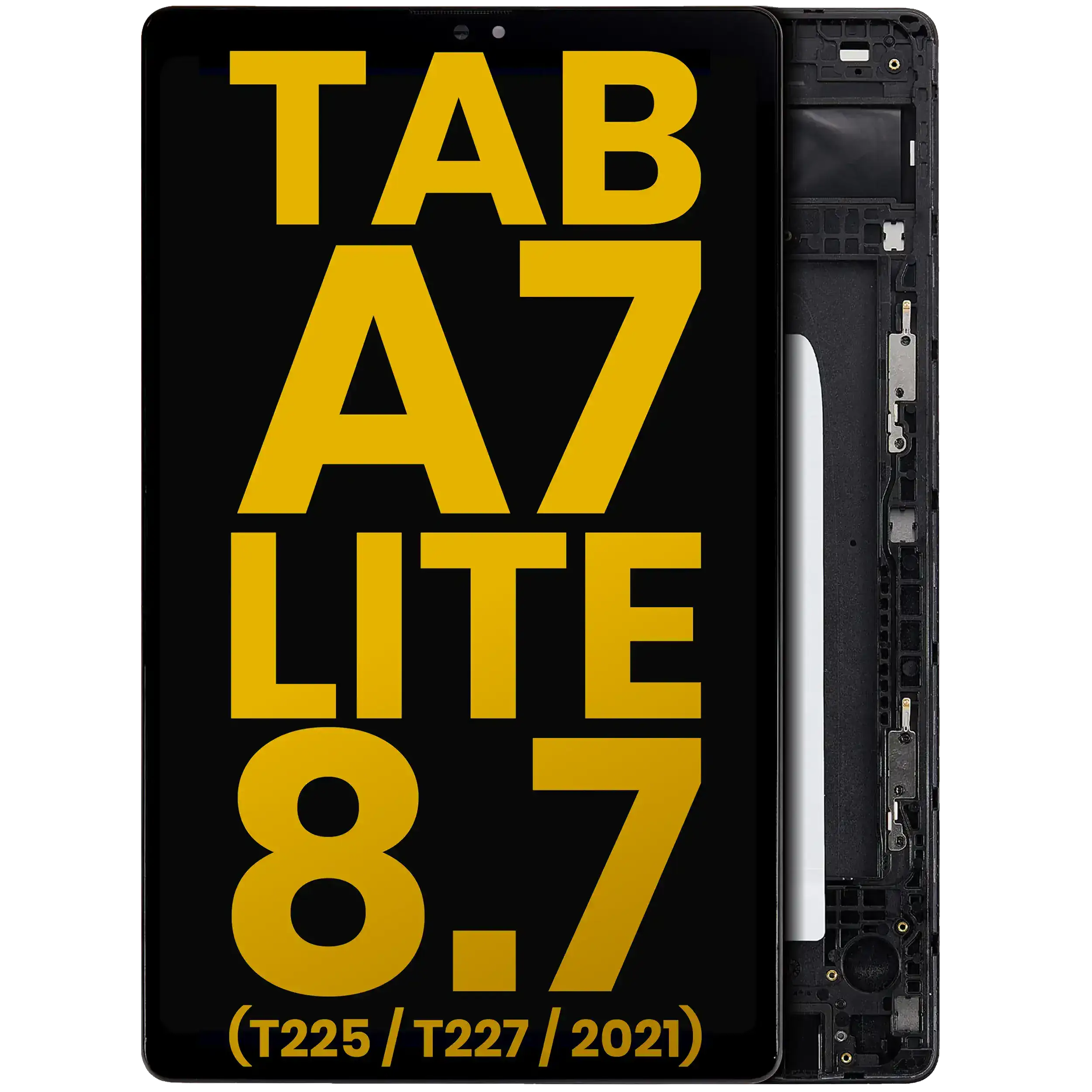 Lcd Assembly With Frame Compatible For Samsung Galaxy Tab A7 Lite 8.7" (2021) (T225 / T227) (Cellular Version) (Refurbished) (Black)