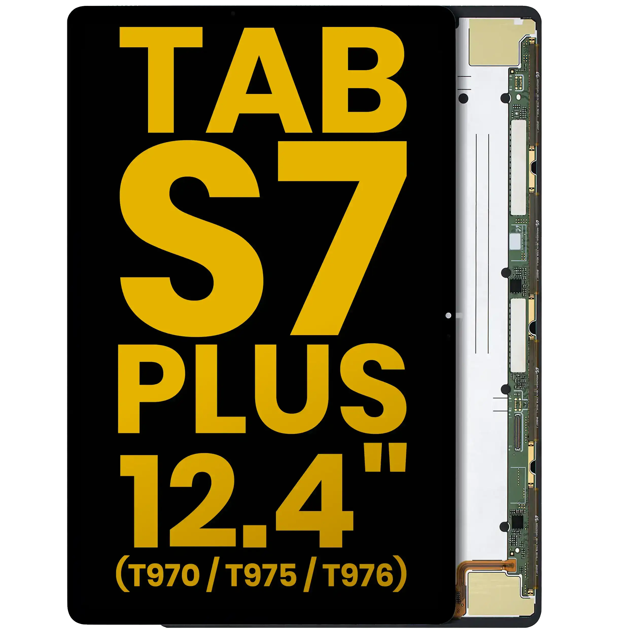 Oled Assembly Without Frame Compatible For Samsung Galaxy Tab S7 Plus 12.4" (T970 / T975 / T976) (2020) (Refurbished) (Black)