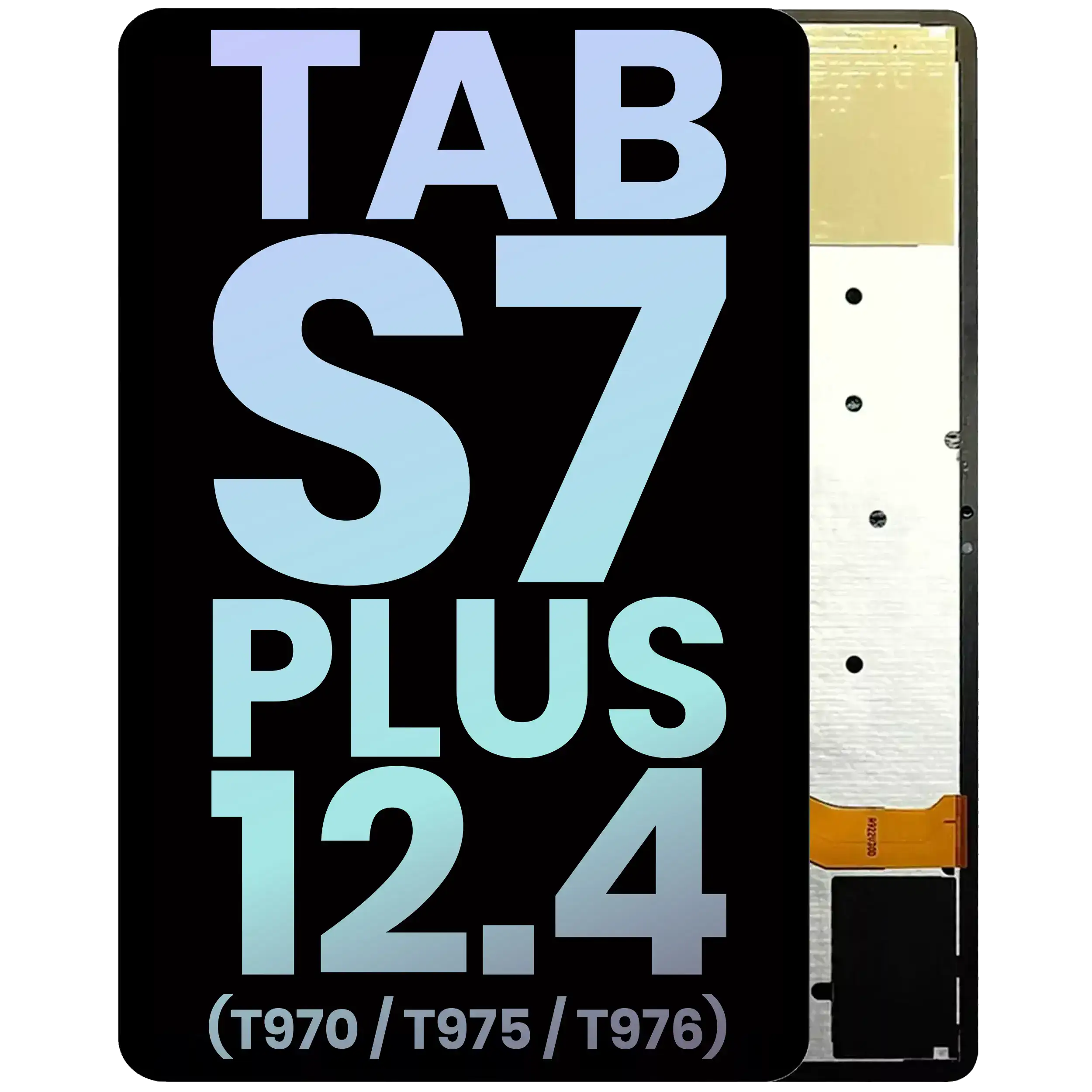 Oled Assembly Without Frame Compatible For Samsung Galaxy Tab S7 Plus 12.4"  (T970 / T975 / T976) (2020) (Service Pack) (Black)