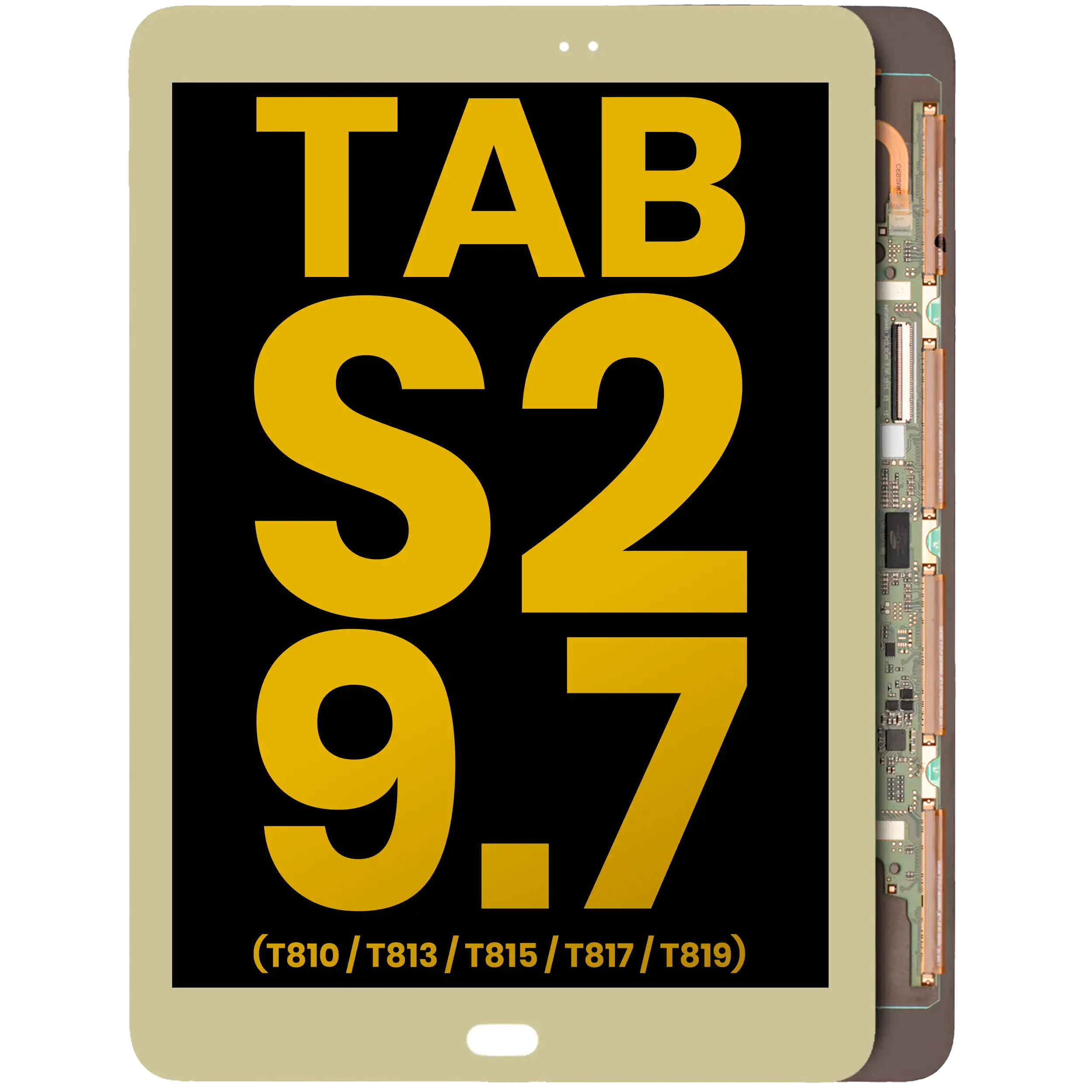 Oled Assembly Without Frame Compatible For Samsung Galaxy Tab S2 9.7" (T810 / T813 / T815 / T817 / T819) (2015) (Refurbished) (Gold)