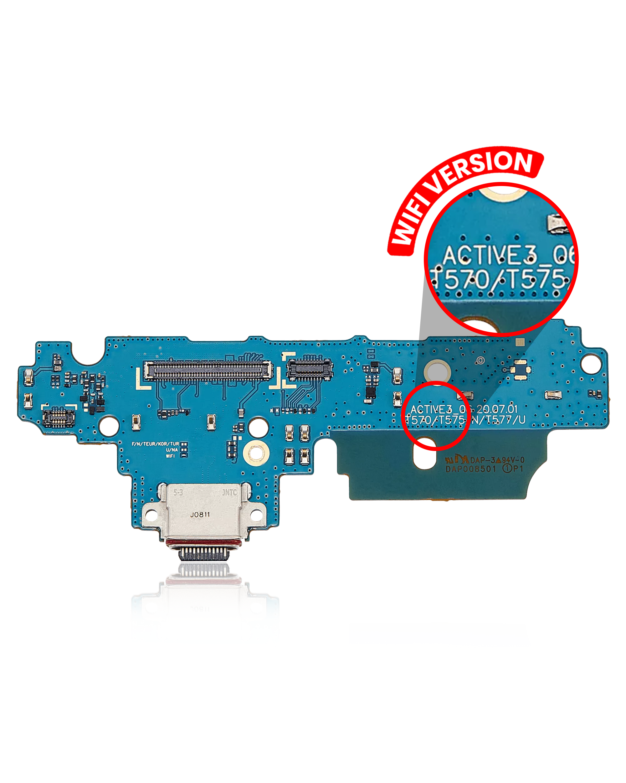 Charging Port With Board Compatible For Samsung Galaxy Tab Active 3 8.0" (T570) (2020) (Wifi Version) (Premium)