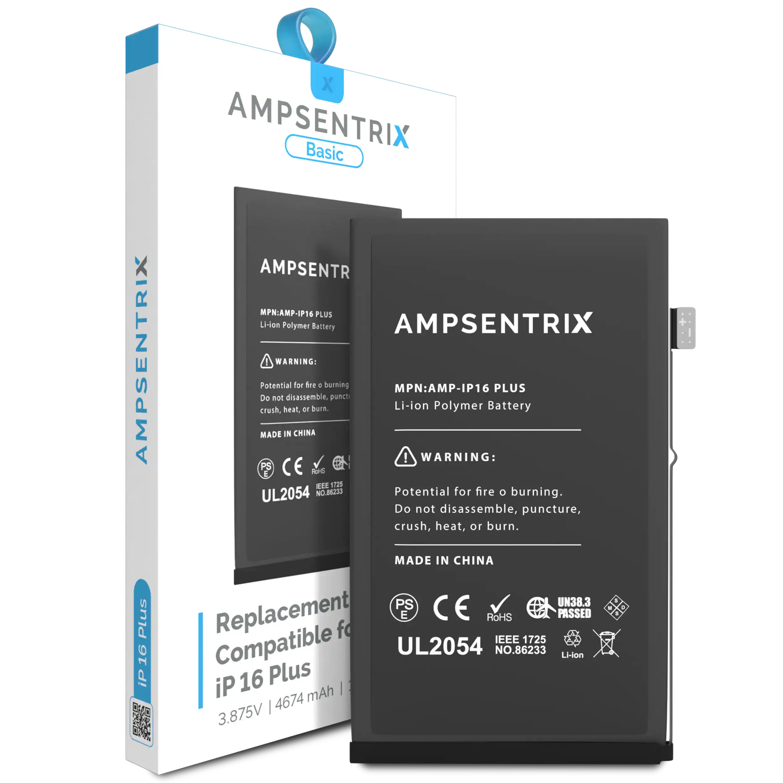 Replacement Battery Compatible For Iphone 16 Plus (Ampsentrix Basic)