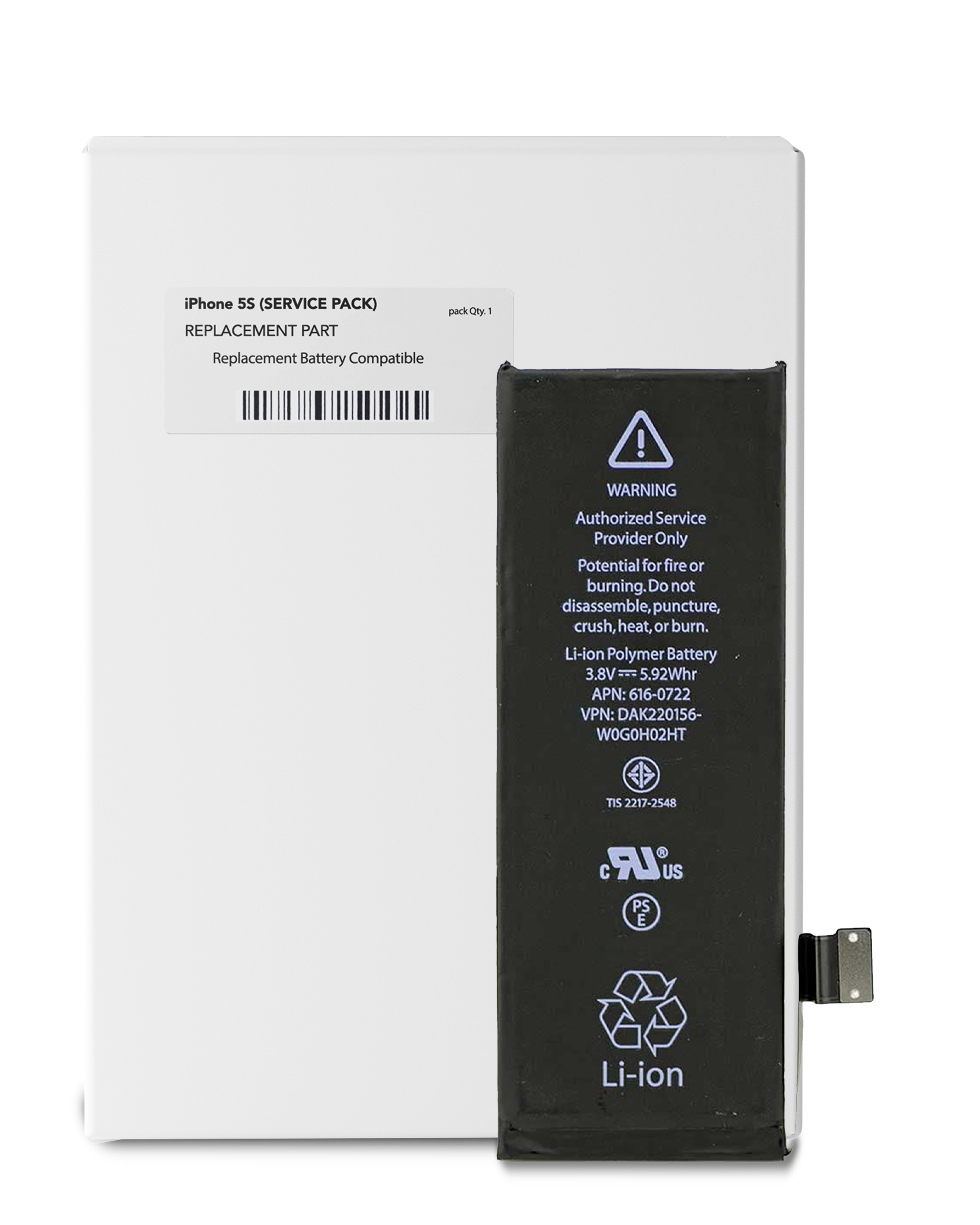 Replacement Battery Compatible For Iphone 5S (Service Pack)