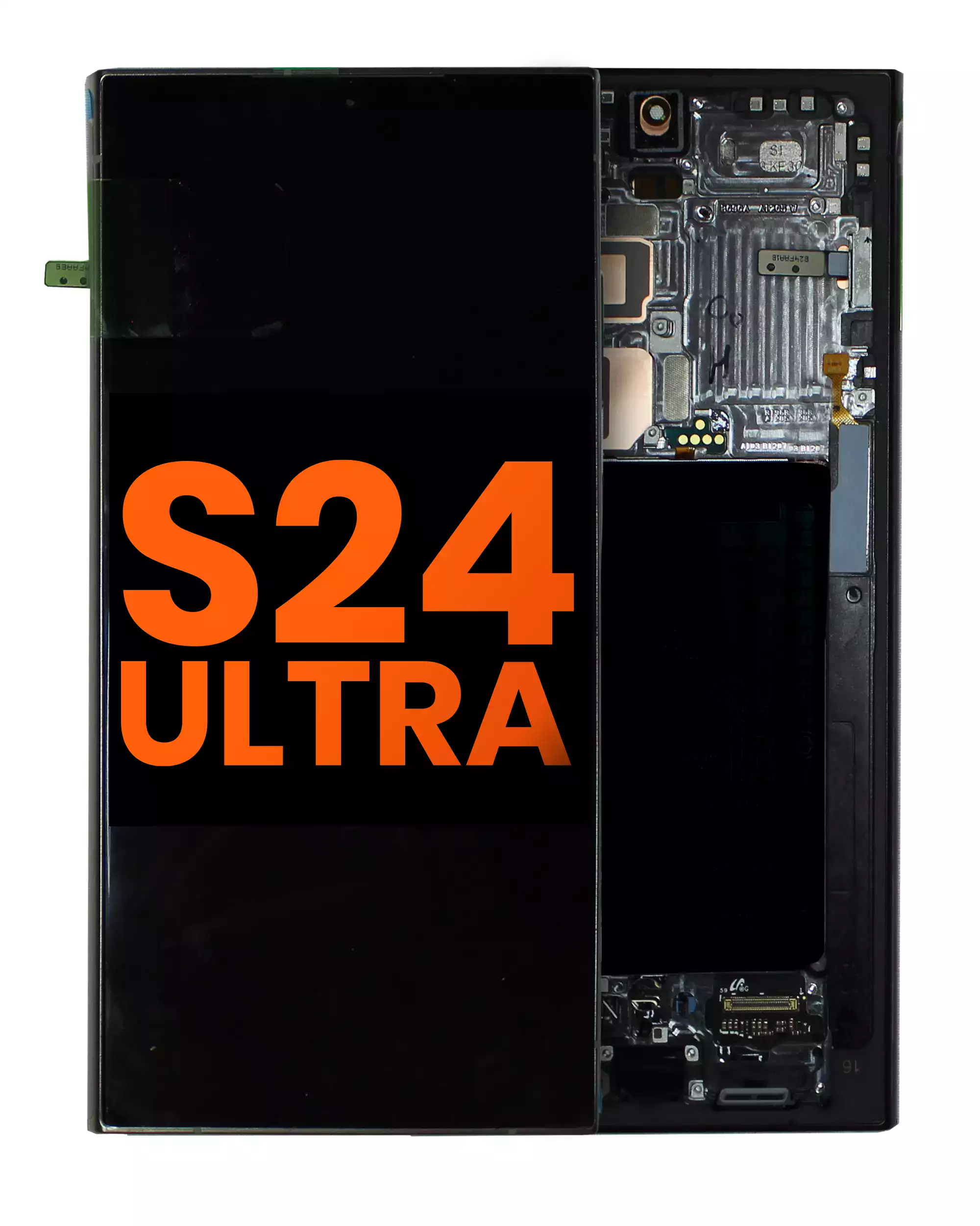 Oled Assembly With Frame Compatible For Samsung Galaxy S24 Ultra (Blemish: Grade C) (Titanium Black)