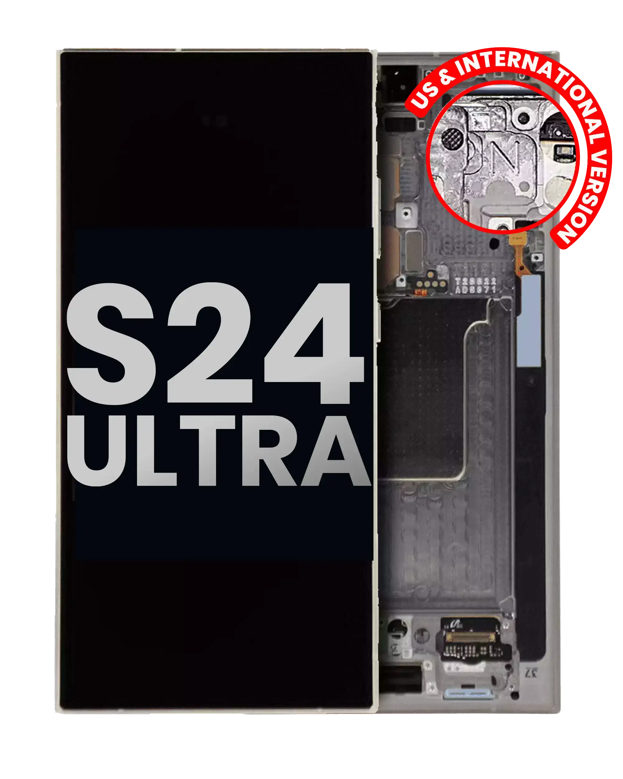 Oled Assembly With Frame Compatible For Samsung Galaxy S24 Ultra (Used  Pull: Grade B/C) (Titanium Gray)