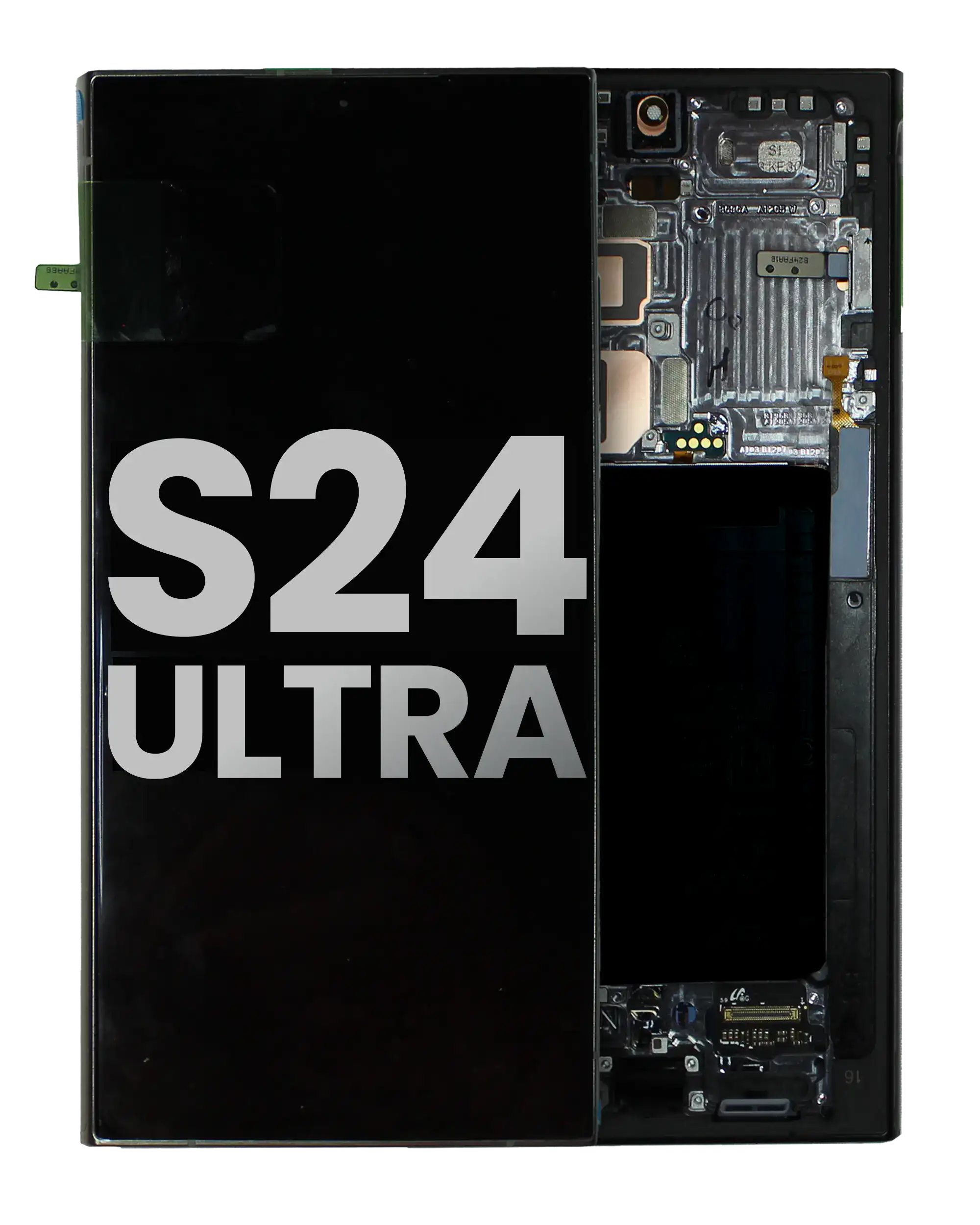 Oled Assembly With Frame Compatible For Samsung Galaxy S24 Ultra (Used  Pull: Grade A) (Titanium Black)